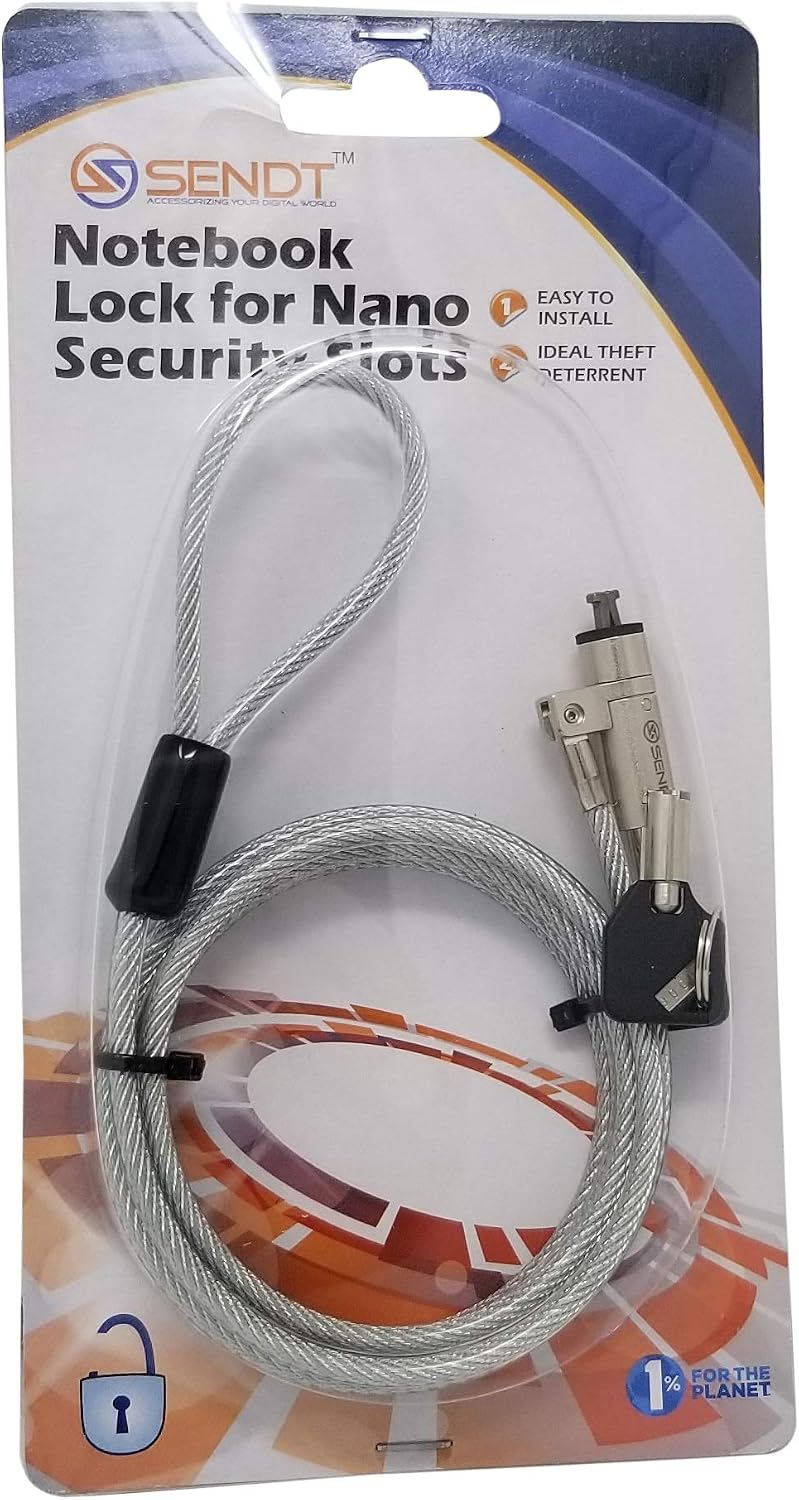 Sendt Silver Notebook Laptop Keyed Lock for Nano Security Slots