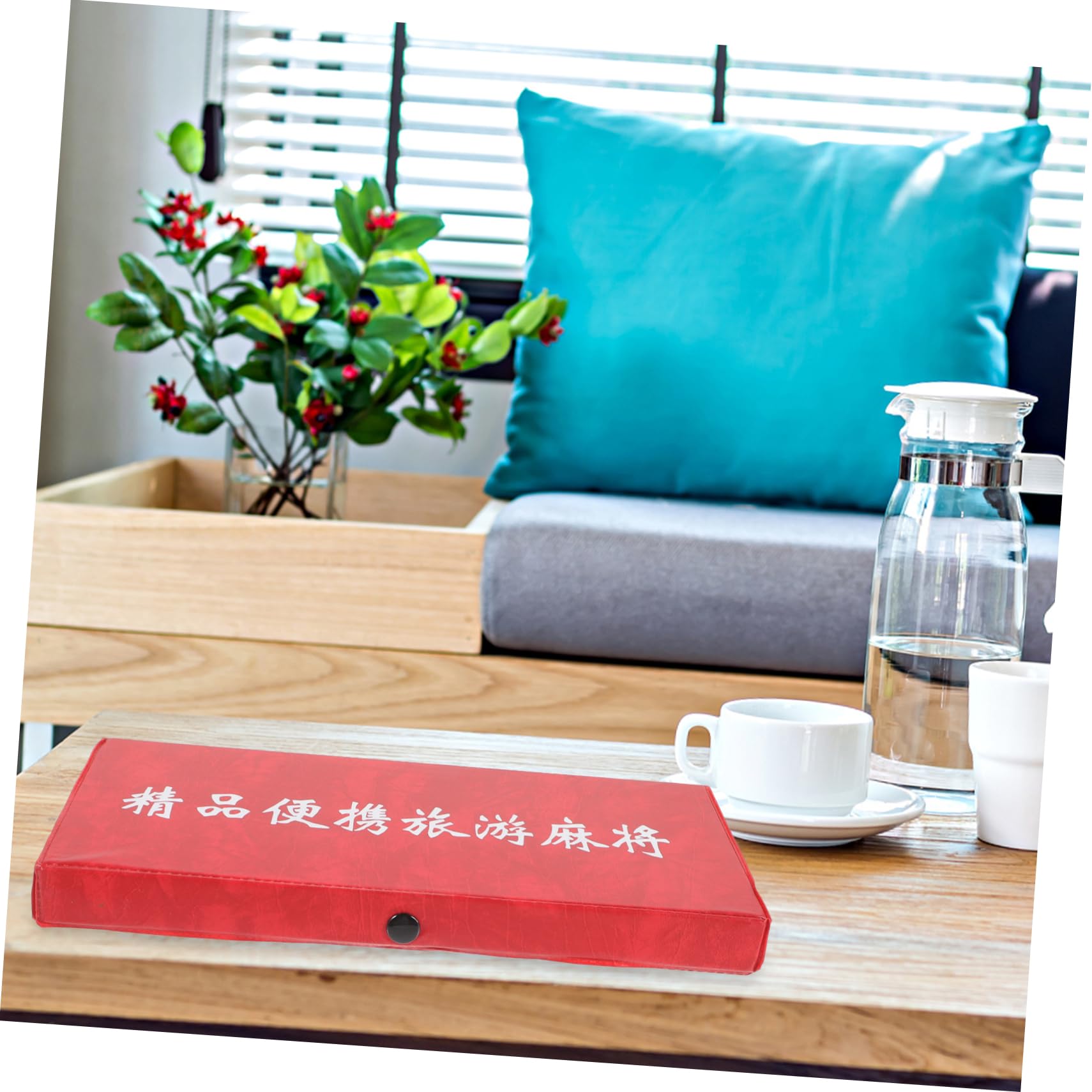 Jeu de Mahjong de Voyage Mini, Lot de 1 Set de Set, Long Coffret | Impression Nette, Accessoires Complets, Format Léger, pour Fêtes et Maison