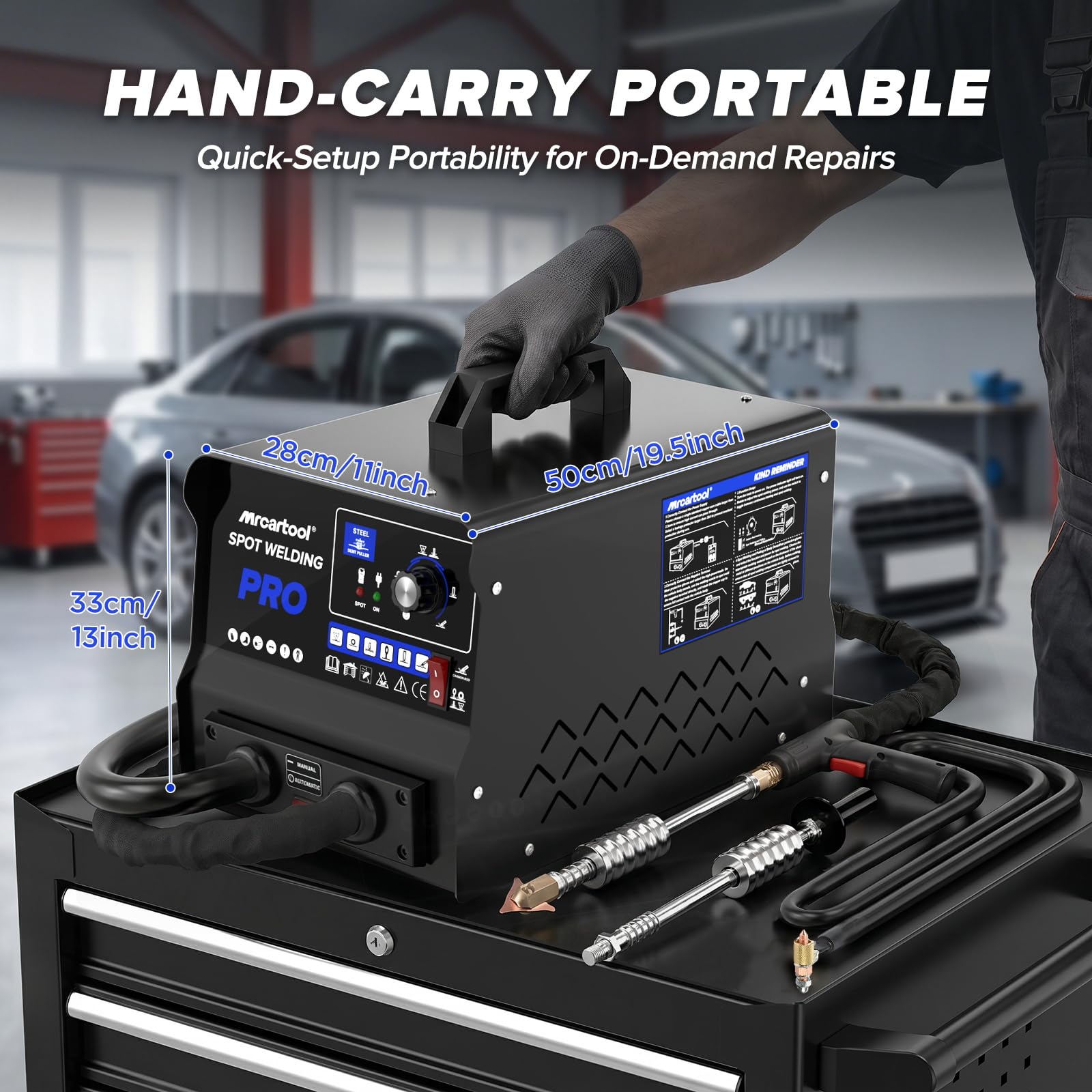 3500W 4200A Ausbeulspotter mit 6 Modi und Manueller/AUTO Betriebsart,220V professionelles Ausbeulwerkzeug für Karosserie mit Überhitzungsschutz,für PKW‑LKW‑Karosseriereparatur und Blechrichten