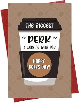 FLYAB Funny Boss Day Card - 4"x6" Happy National Bosses Day Gifts Card with Envelope Christmas Birthday Gifts for Male Female Boss Manager Women Men from Employee
