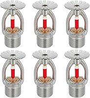 Bestopper 6-Pack Pendent Fire Sprinkler Heads 155°F Quick Response 1/2" NPT Brass K=80 for Home, Workshop, Commercial Use