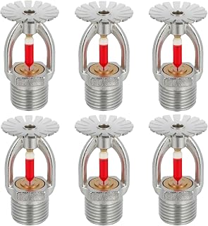 Bestopper 6-Pack Pendent Fire Sprinkler Heads 155°F Quick Response 1/2" NPT Brass K=80 for Home, Workshop, Commercial Use