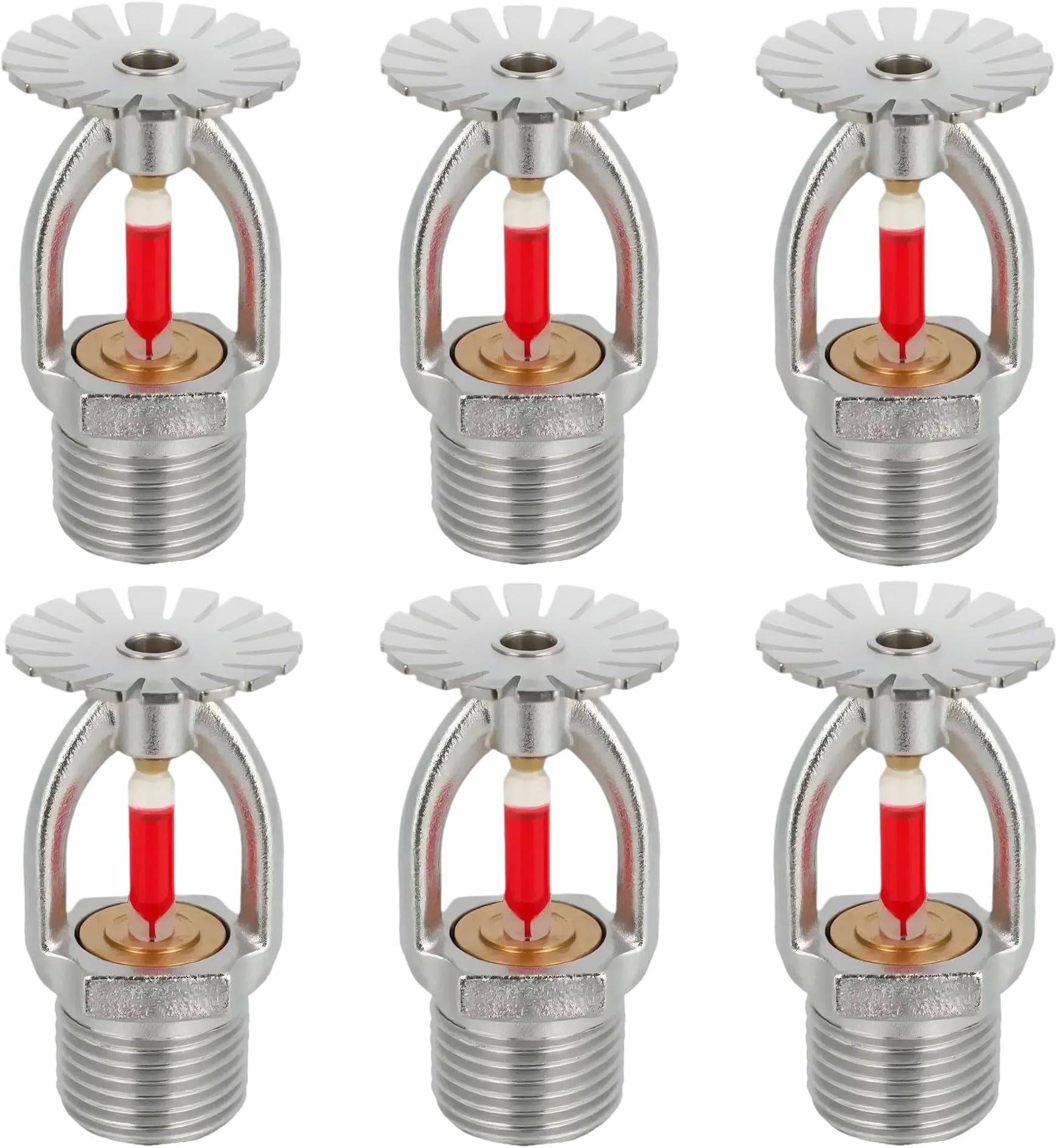5pc Fire Sprinkler Head & Wrench 155℉ Pendent Type, Fire Sprinkler Heads 1/2" Inch Thread 68°C Quick Response Water Spray Down 1/2" NPT for Home/Commericial/Residential Building(Pendent Type)