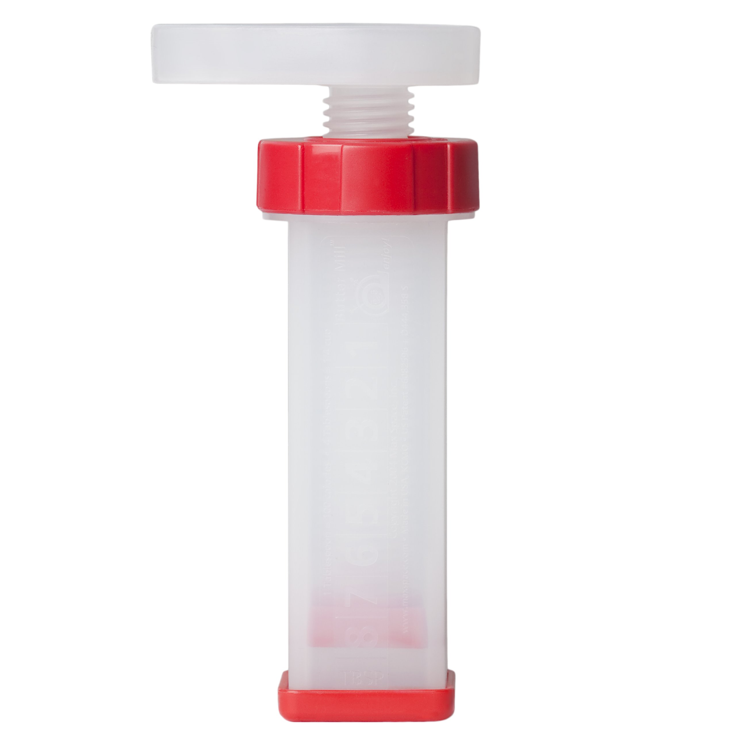 Max Space Butter Mill Dispenser - USA Made, Twist Action Butter Dispenser for Refrigerated Butter, Margarine & Cream Cheese with Tablespoon Markings