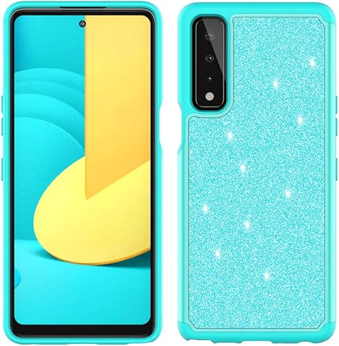 Miniatura 3 de Jackpot - Carcasa inalámbrica para LG Stylo 7 4G (no compatible con LG Stylo 7 5G), diseño de cristal templado con purpurina y absorción de golpes,