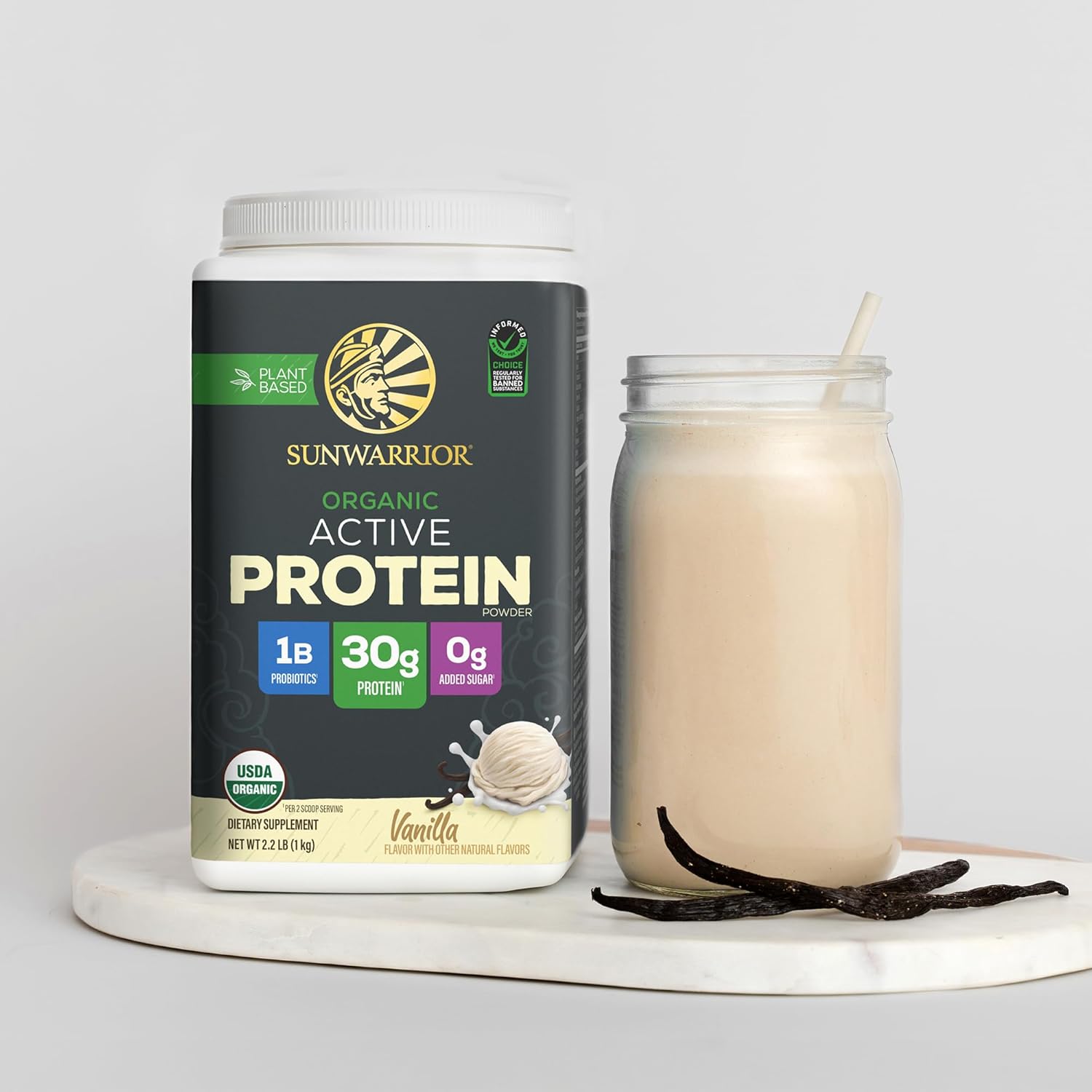 Sunwarrior Organic Plant Based Protein Powder | Vegan Organic Protein Powder with BCAA Amino Acids Plus Recovery Minerals & Botanicals | Non-GMO Soy Dairy & Gluten Free (Vanilla, 20 Servings) - Image 6