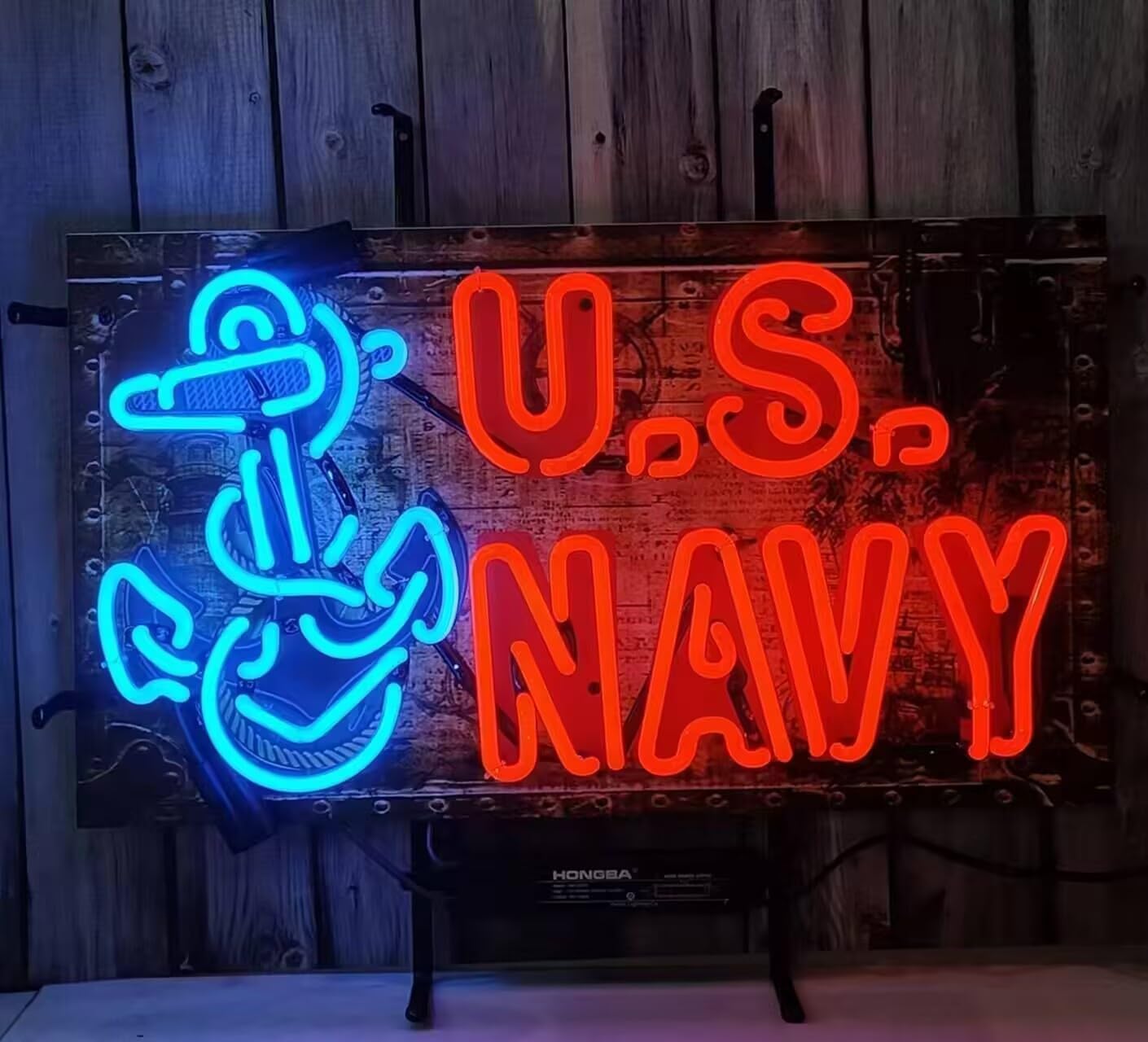 Us Navy Neon Sign,Real Glass Neon Light For Home Bar Man Cave Pub Store Restaurant Wall Decor Artwork Wedding Decor Neon Birthday Party Gifts 24 X 20 Inches