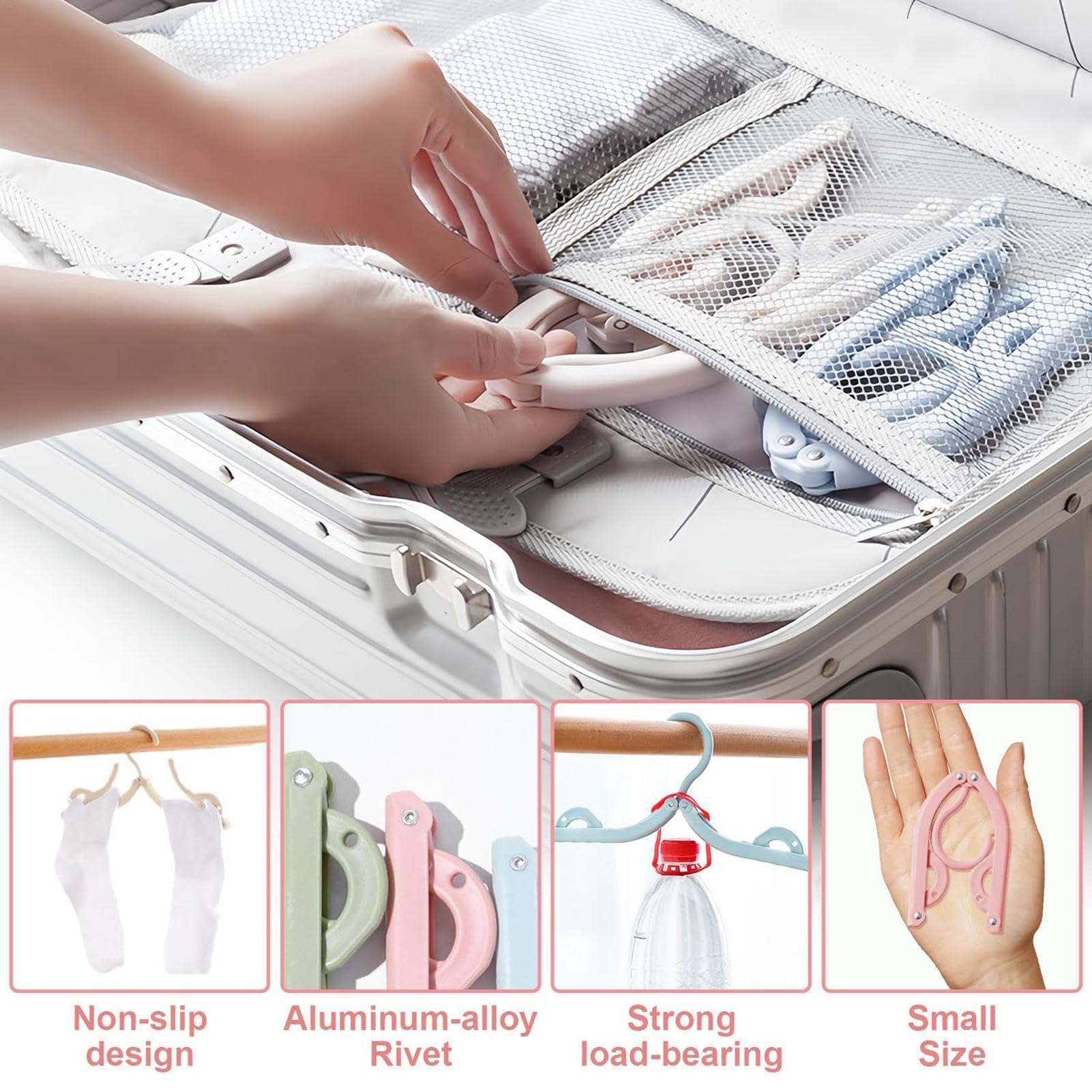 20 perchas plegables portátiles para ropa, perchas de viaje que ahorran espacio para abrigos, camisas y vestidos, ideales para camping, vacaciones y uso doméstico, material de polipropileno