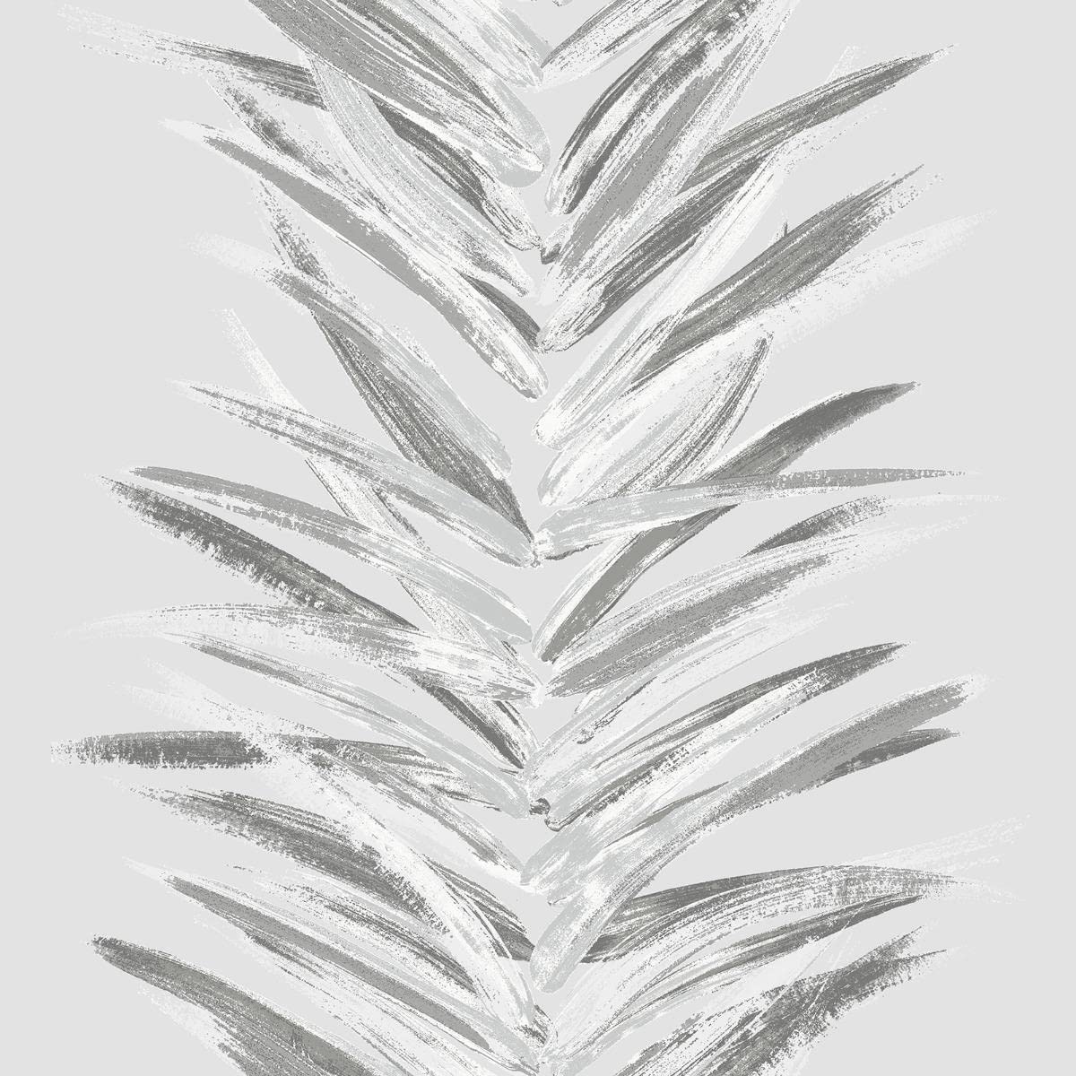 Muriva Grey,Silver,White Dhara Leaf Stripe Wallpaper Silver/Grey 191501
