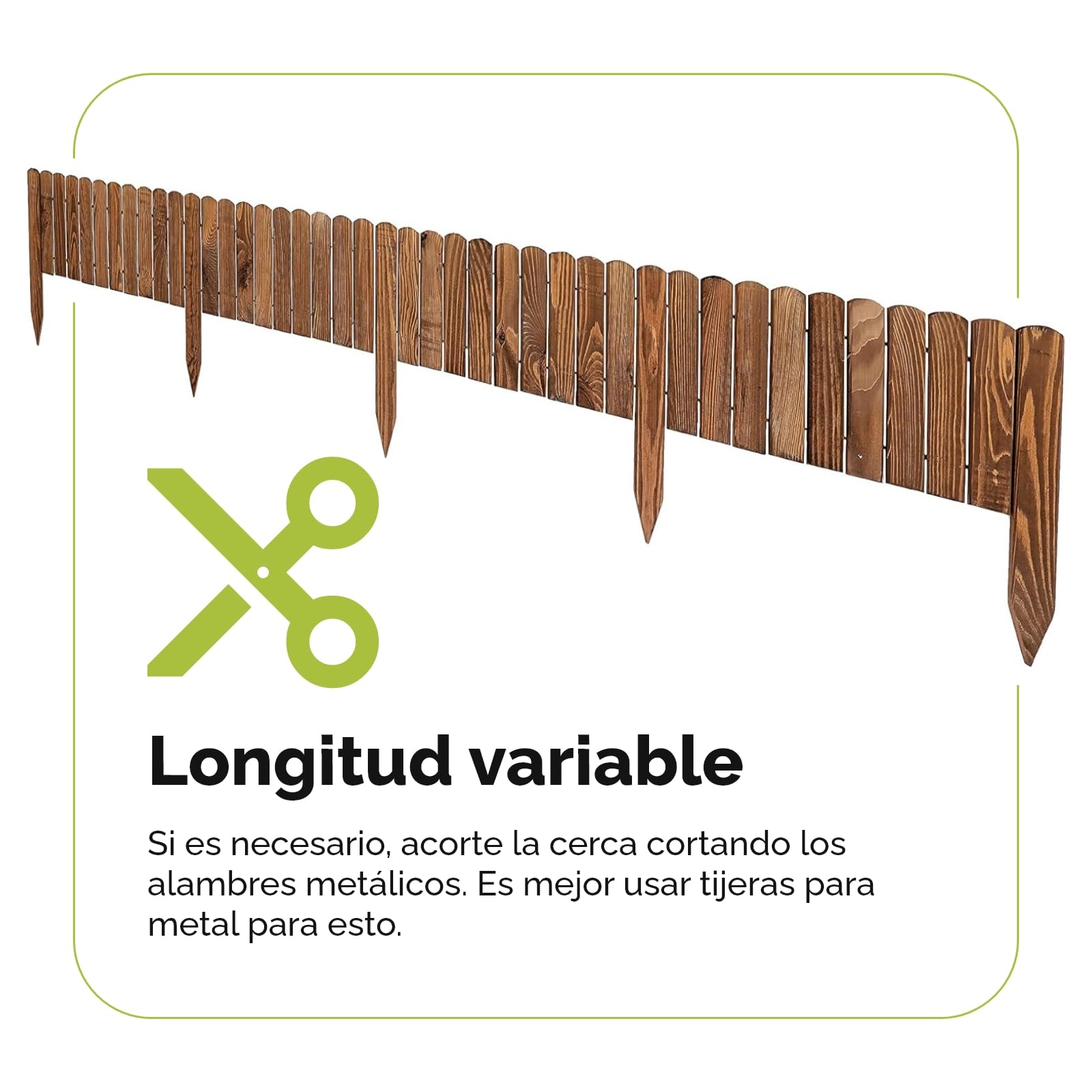 Garronda Valla Jardín Exterior 20 x 200 cm Marrón Oscuro GD-0046 | Bordura flexible de madera para césped, parterres y caminos
