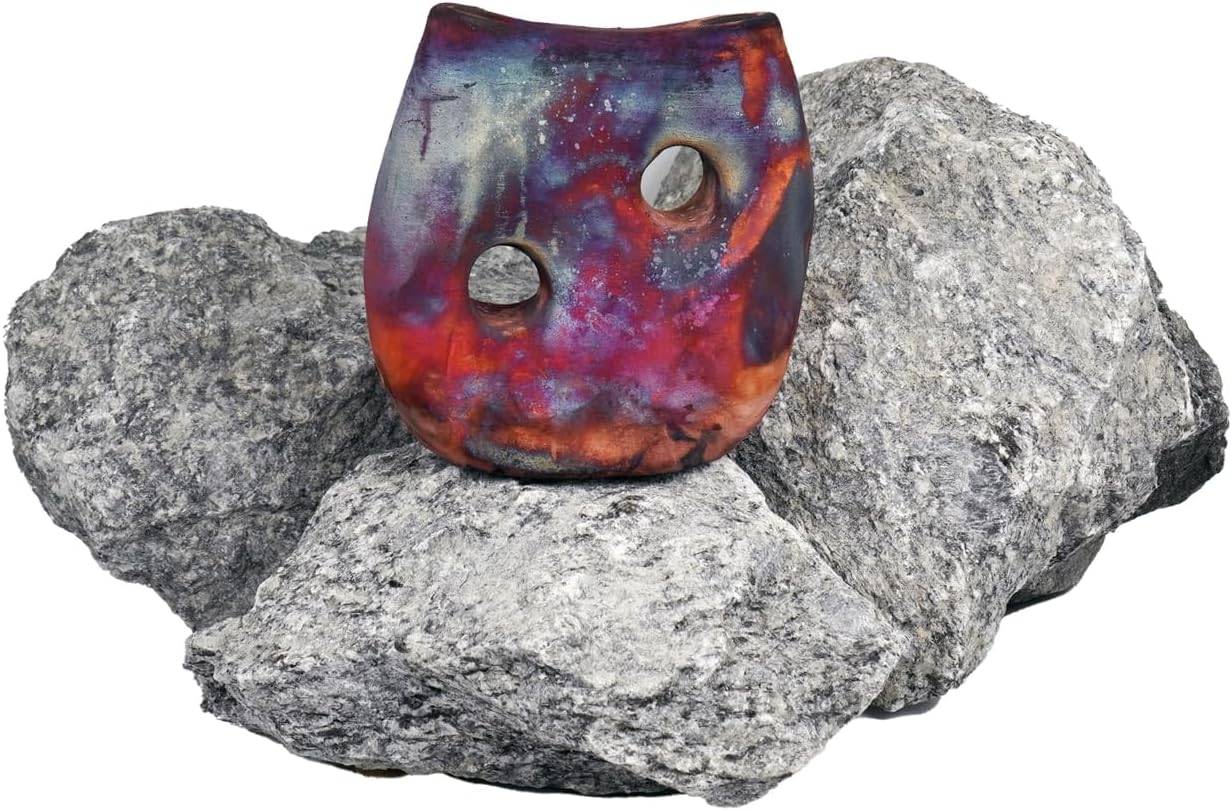 RAAQUU Umi 5 inch Handmade Ceramic Raku Vase - Pottery Gifts for Her, Boho, Gift Box, Gift for Mom, Bridesmaid Wedding Gift, Home Décor - FC