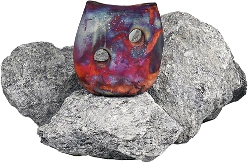 RAAQUU Umi - Jarrón Raku de cerámica hecho a mano de 5 pulgadas, regalos de cerámica para ella, bohemio, caja de regalo, regalo para mamá, regalo de