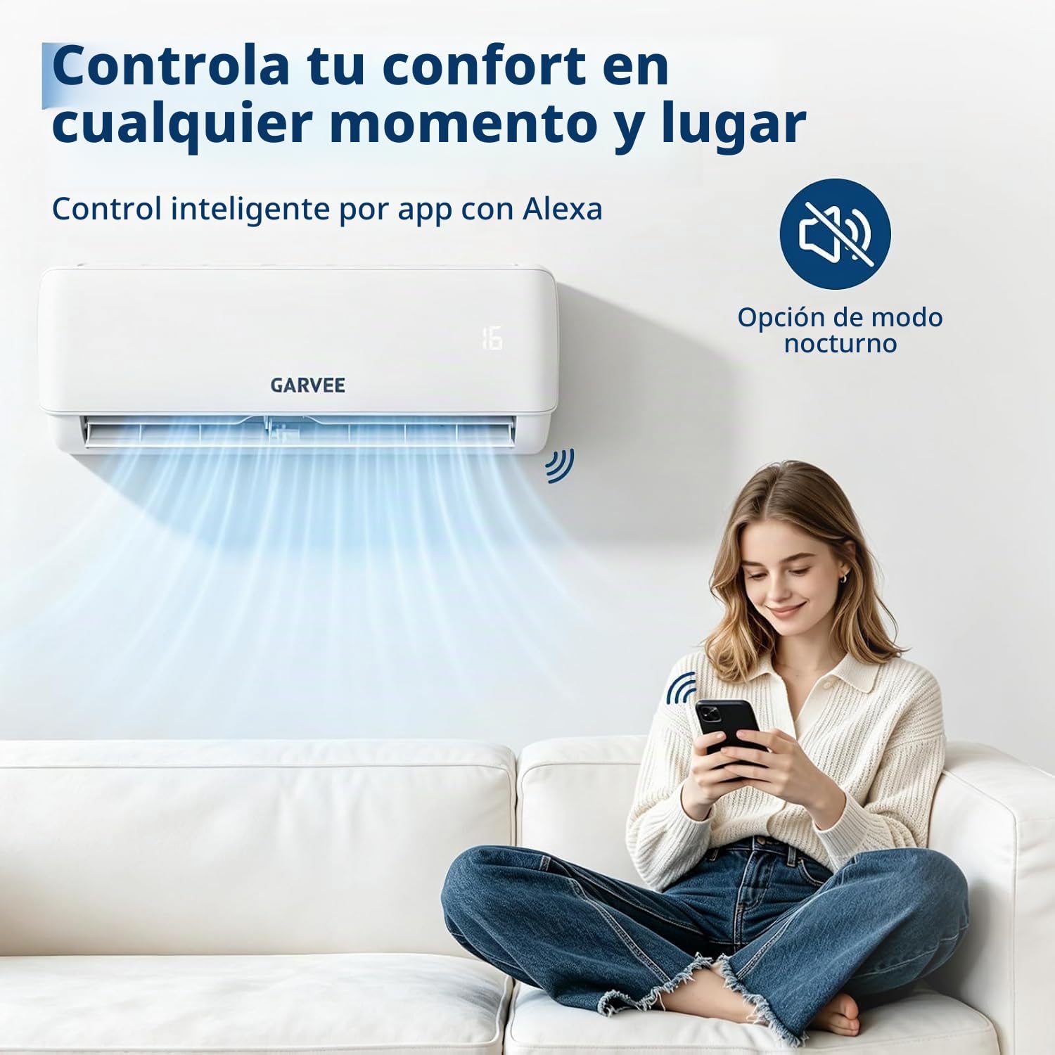 Aire Acondicionado Split 12000 BTU, Eficiencia A++, Ruido Mínimo, Inverter con Calefacción, Wifi & App, R32, para 120m² Habitaciones, con Kit de Montaje