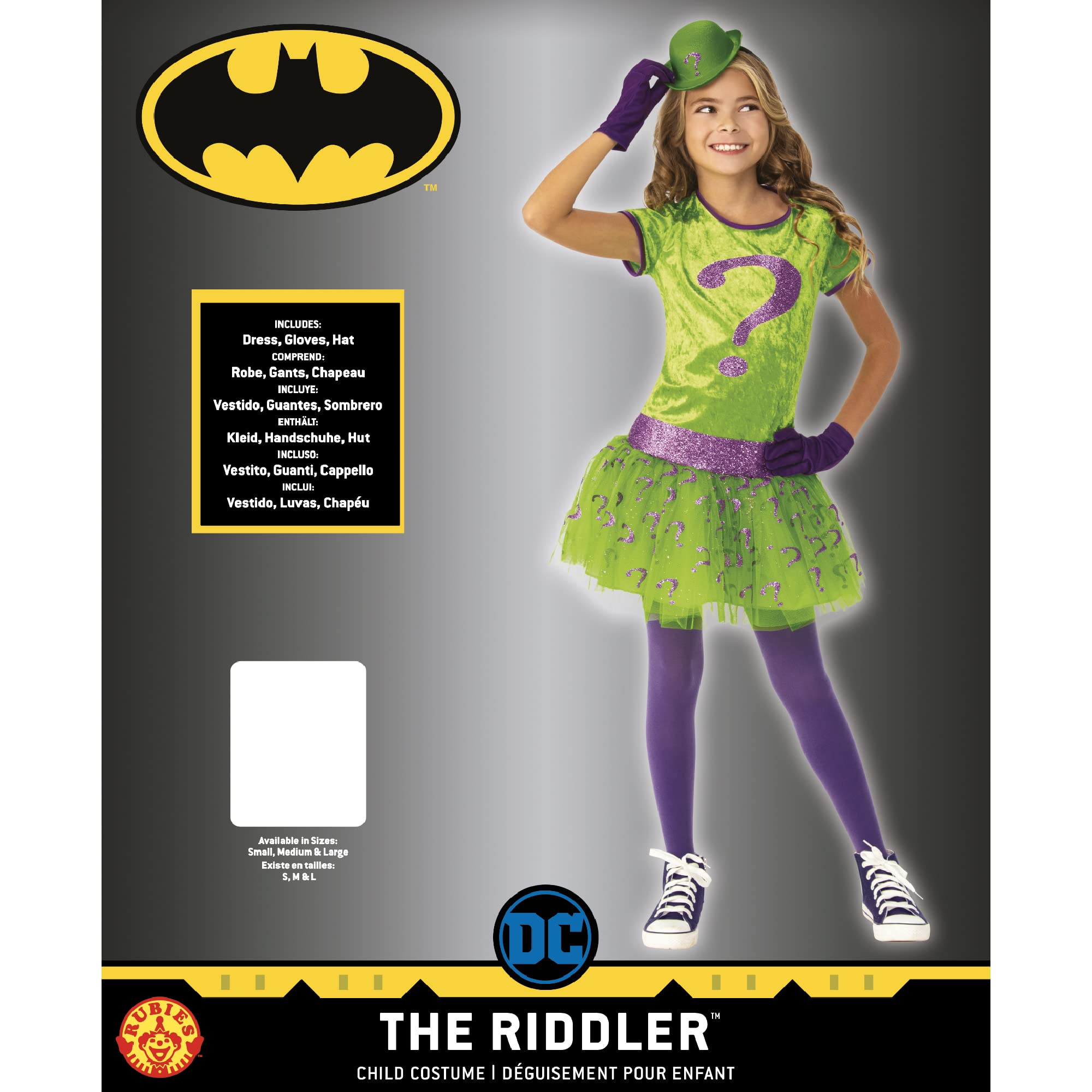 Rubie's Kostium Dziewczynki Dc Super Villains Riddler Costume Tutu Dress
