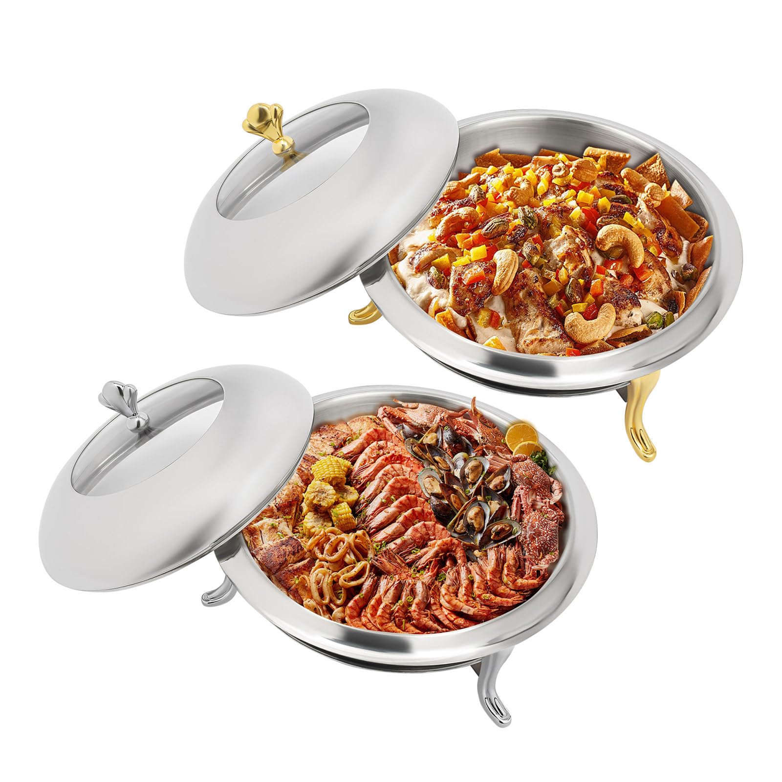 Scaldapiatti con Coperchi in Acciaio Inox Riscaldamento Sala da Pranzo Arrosto Piatto-Riscaldato Professionale Tenuta Calda Reepiente Piatto Calore Buffet Chafing Dish Piastra Riscaldanti