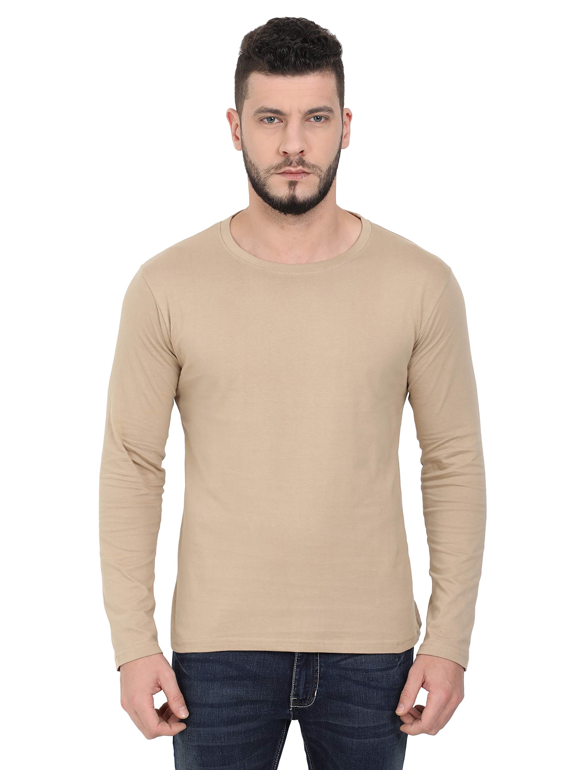 Men's Cotton Round Neck Plain Full Sleeve T-Shirt-image-40