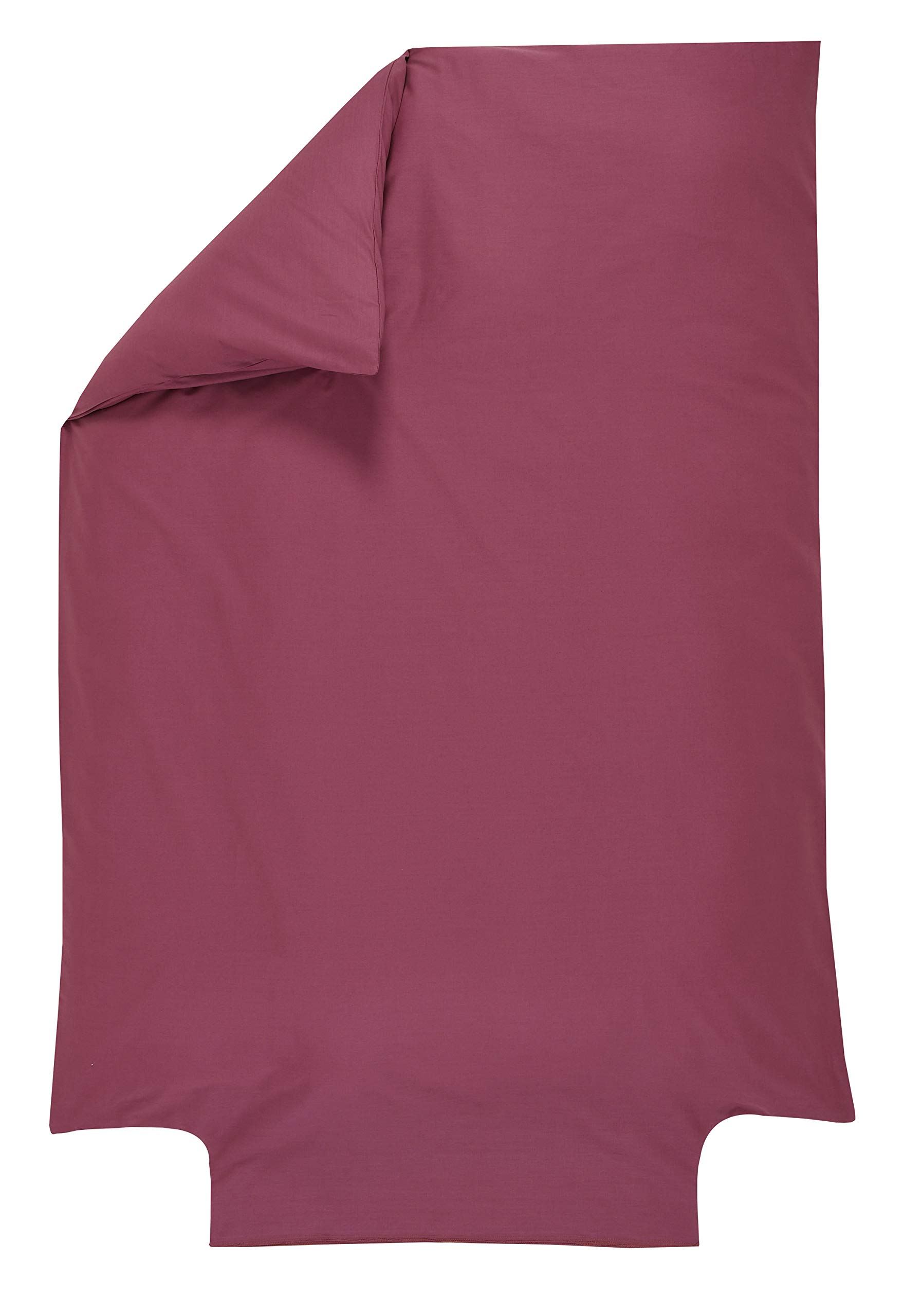 P'tit Basile Housse de Couette 75x120 ou 80x120 cm - 100% Coton Bio 57 Fils certifié sans substances nocives - Lie de vin - Idéal pour lit bébé 60x120 70x140 cm Berceau couffin - Rabat pour Border