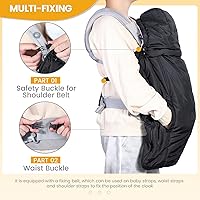 Vista 4 de Orzbow Cubierta de portabebés de invierno con capucha desmontable, impermeable y a prueba de viento, universal para portabebés y taburete de cintura