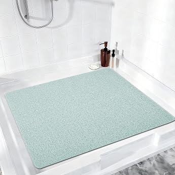 Non-Slip Shower Mat 80 x 80 cm Soft Comfort Safety Bath Mat Bath Mat with Drainage Holes Non-Slip Shower Mat for Bathtub and Wet Areas Only Suitable for Shower Cubicles Over 90 cm