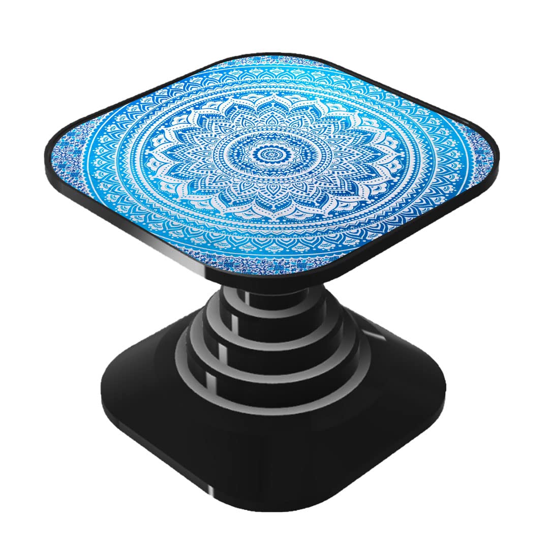 Gosmartkart® Designer HD Printed Mobile Back Grip Socket Grip Expanding Square Mobile Stand for Android or Apple Smartphones (Made in India Product) Classic Blue Mandala