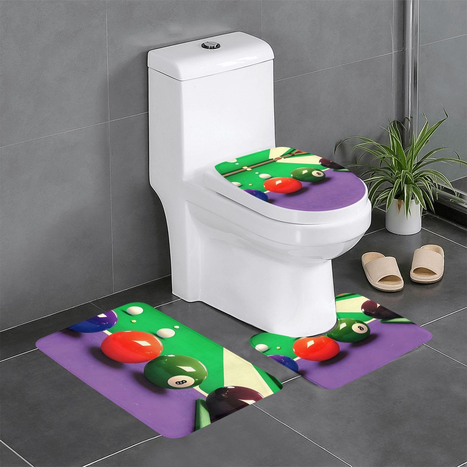 Tapis de salle de bain antidérapant billard pour décorer votre coiffeuse et vos WC