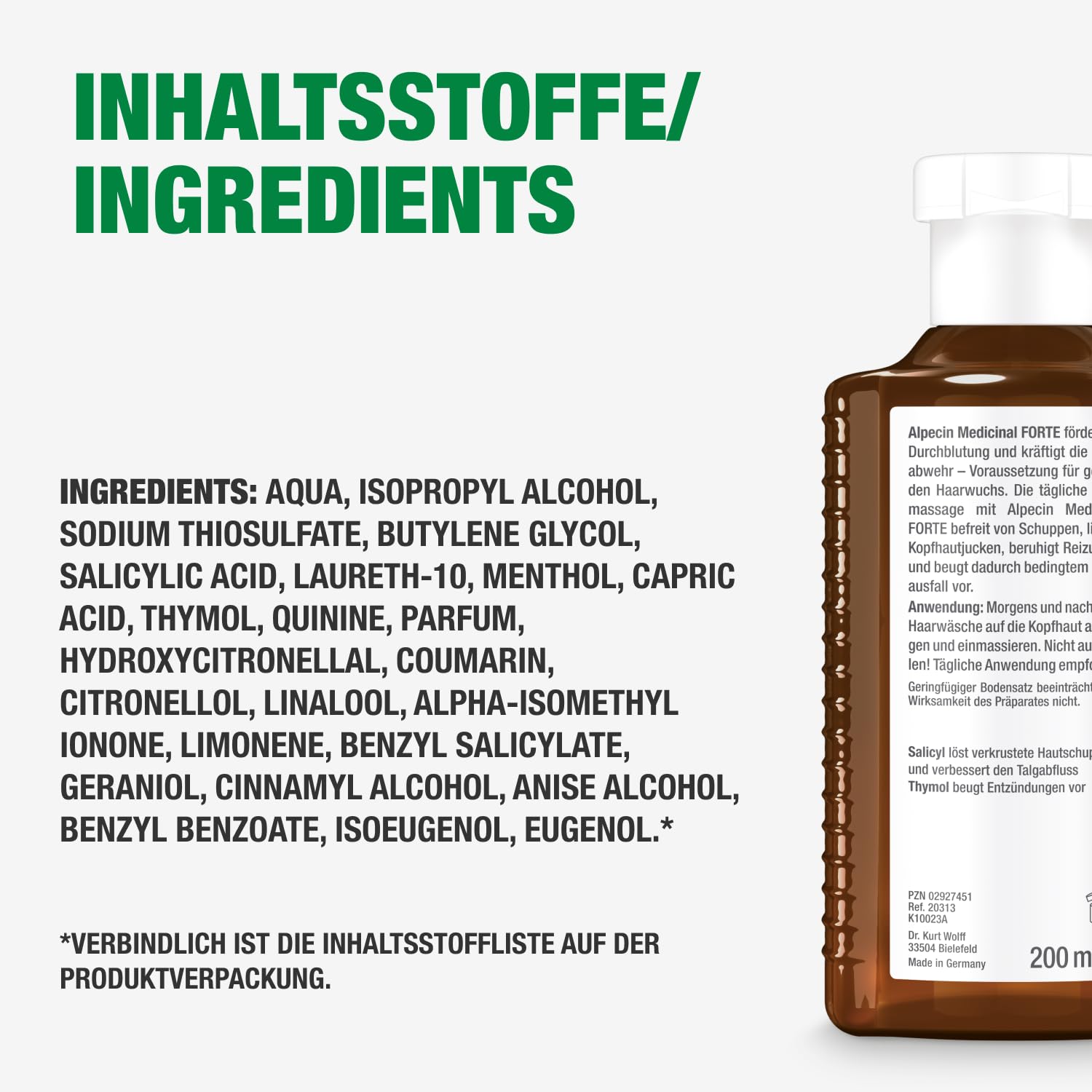 Alpecin Medicinal FORTE Tonikum - 3 x 200 ml - Wirksam gegen Schuppen und Haarausfall, Lindert Kopfhautjucken, Beruhigt Irritationen, Ideal bei fettigem Haar, mit Salicylsäure und
