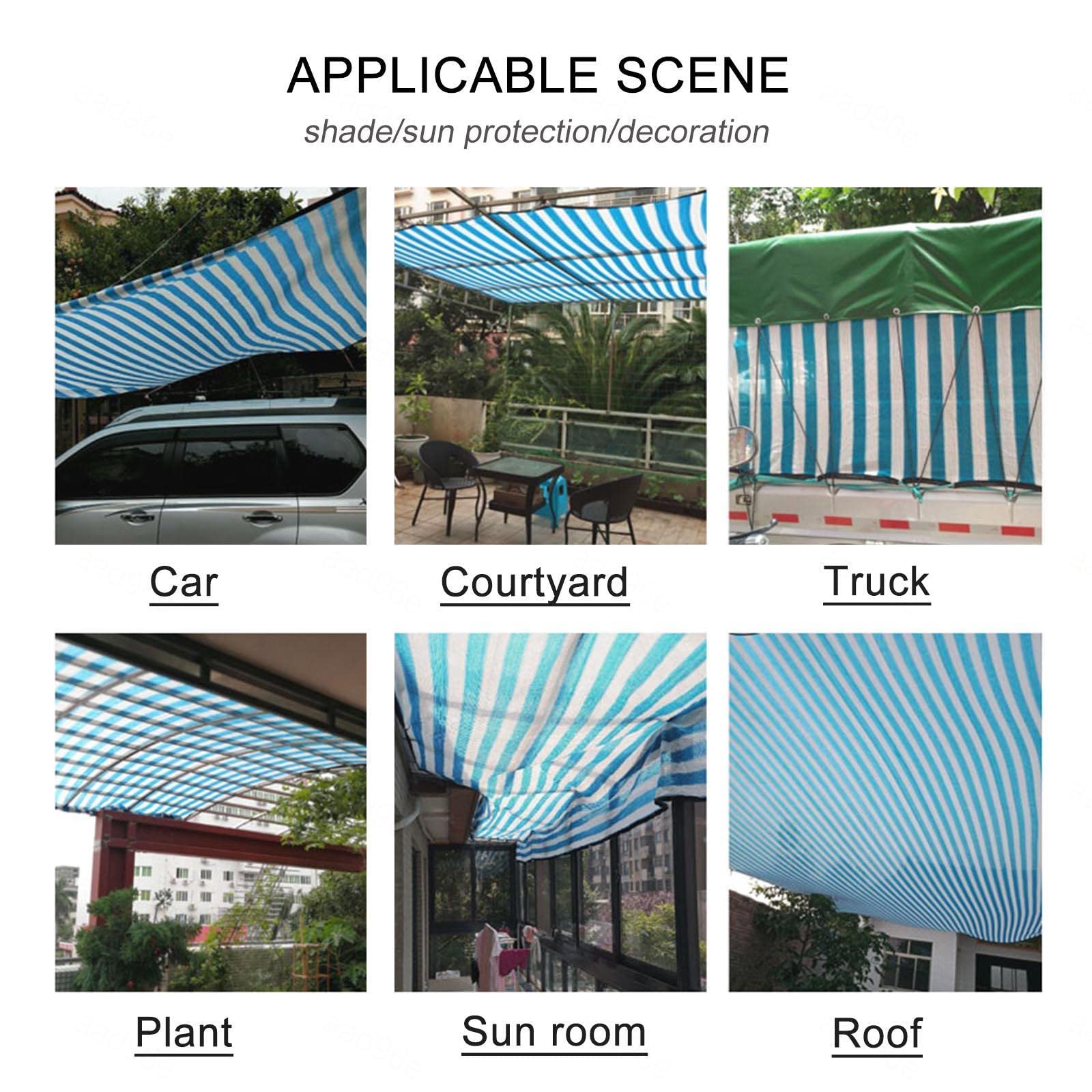 Blau-weißes Schattennetz 2x5 M, 90% Schattierung – Atmungsaktives Sonnenschutznetz Für Garten, Terrasse & Auto