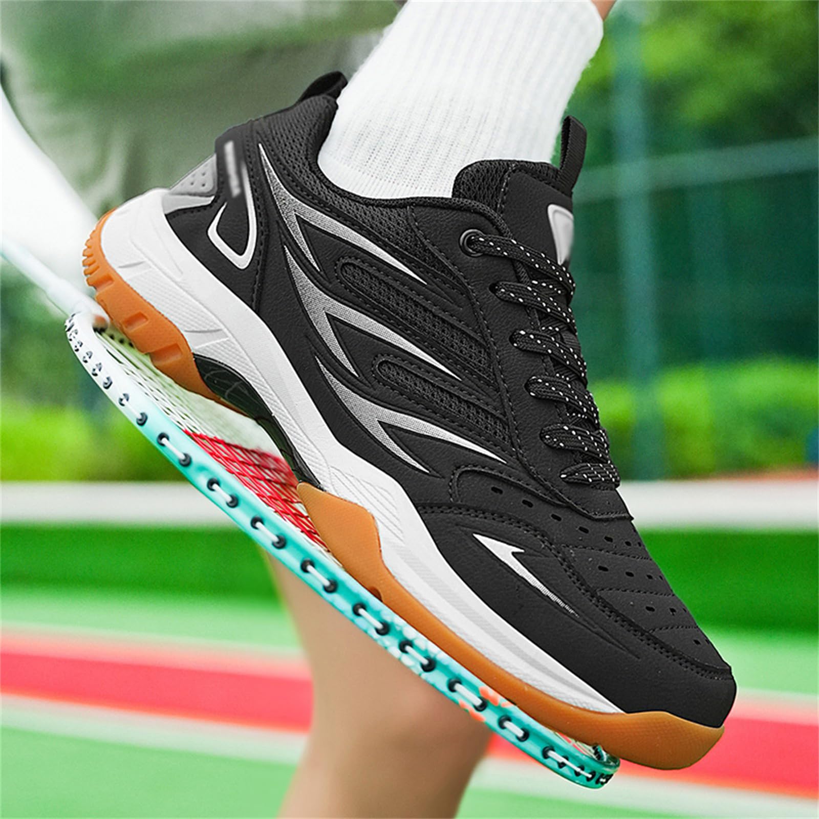 JiuQing Buty do badmintona męskie damskie tenisowe lekkie antypoślizgowe codzienne sportowe