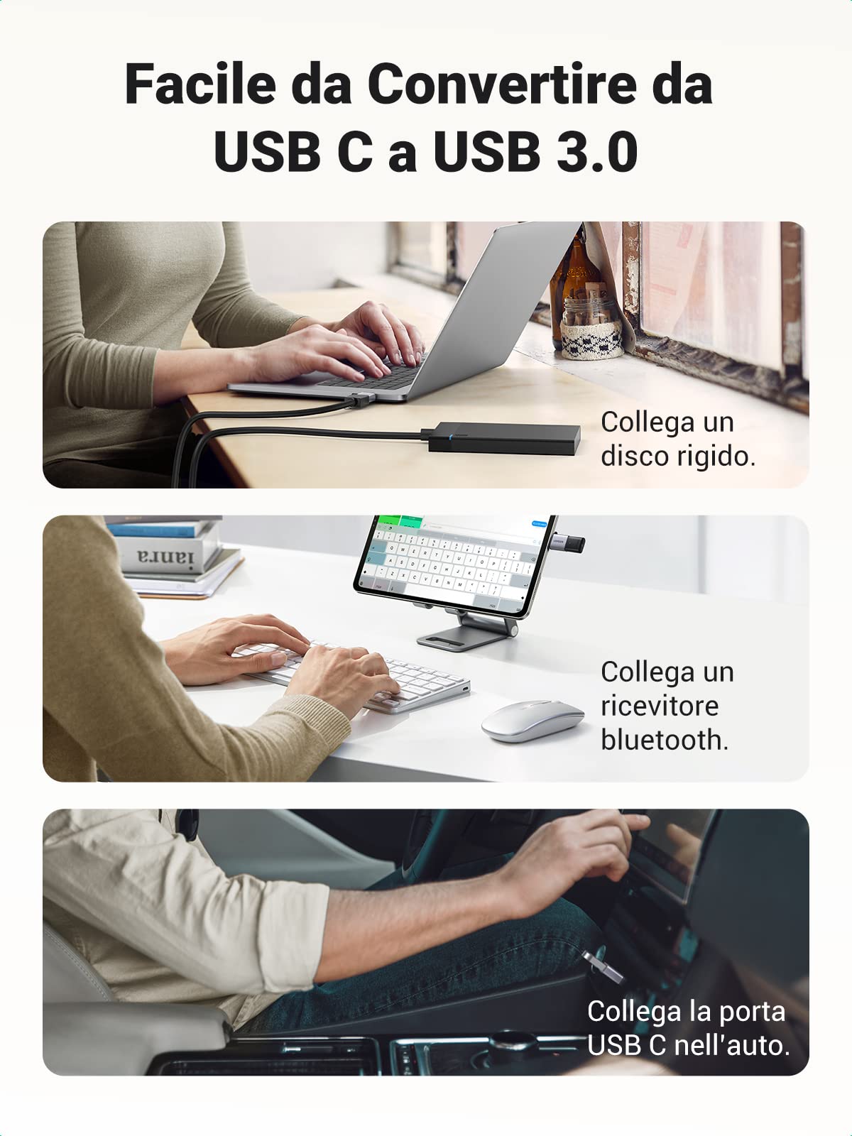 Adattatore OTG USB-C A USB-A 3.0 - Compatibile Con IPhone, Samsung, Huawei, Xiaomi - Trasferimento 5Gbps - Foto 5