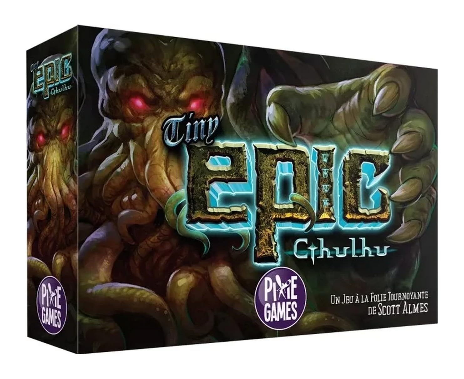 Set Tiny Epic Cthulhu + Zombies Französische Version + 1 Decap Blumie – Gesellschaftsspiel – 1 bis 5 Spieler – 30 bis 60 Minuten – ab 14 Jahren