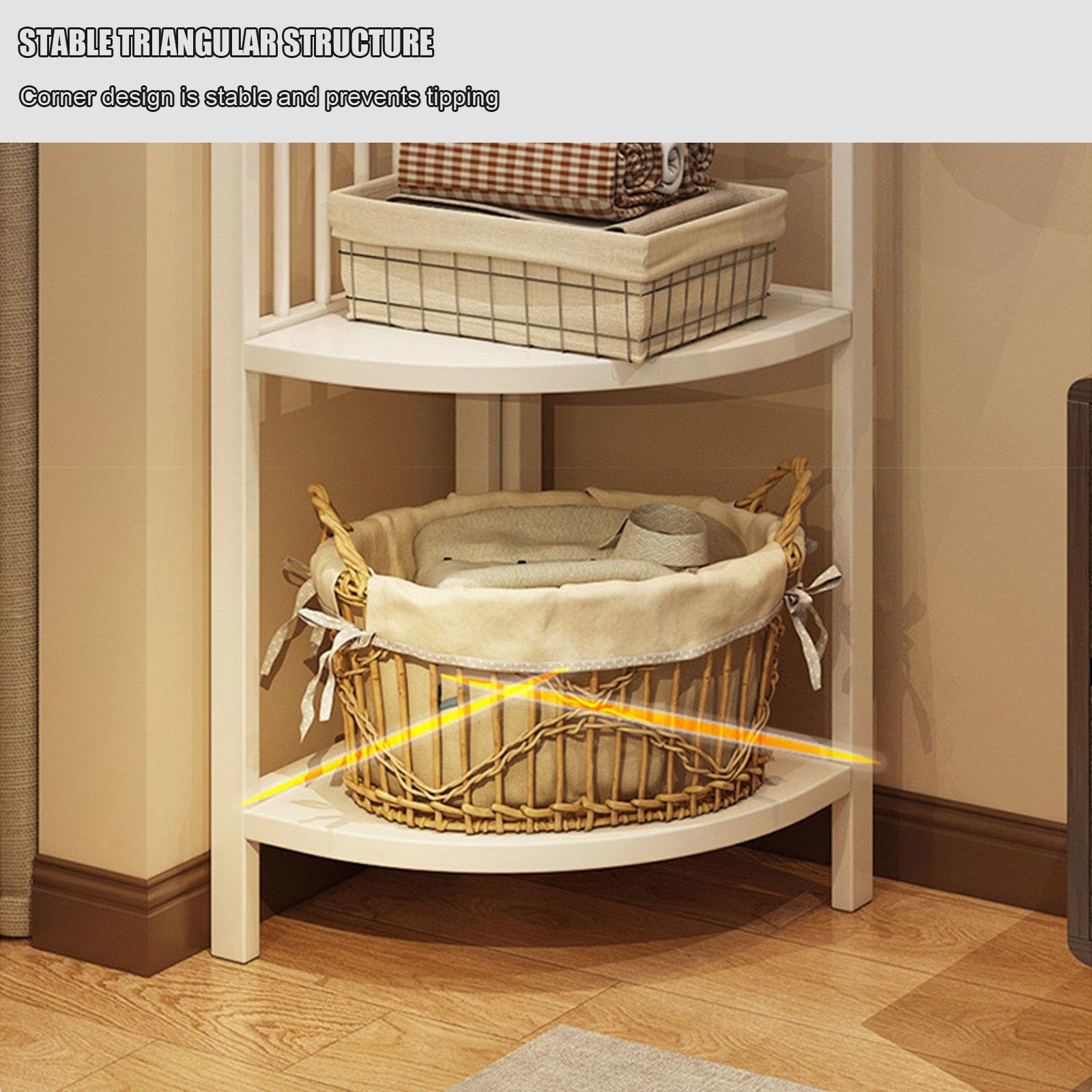 Scaffali Appendiabiti Appendiabiti, Appendiabiti in bambù con ripiano, Appendiabiti da ingresso, Appendiabiti ad angolo da terra con 6 ganci per cappelli, Borse per vestiti, Scarpe, Colore noce,
