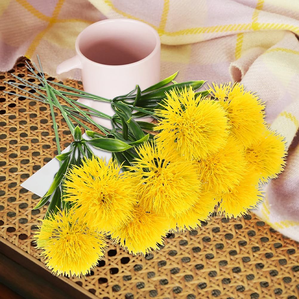 Alipis Artificial Dandelion Flowers Bouquet Faux Dandelion Puff for Wedding Decor Home Decoration Office Table Centerpiece 1.38X2.76X1.38 Inches