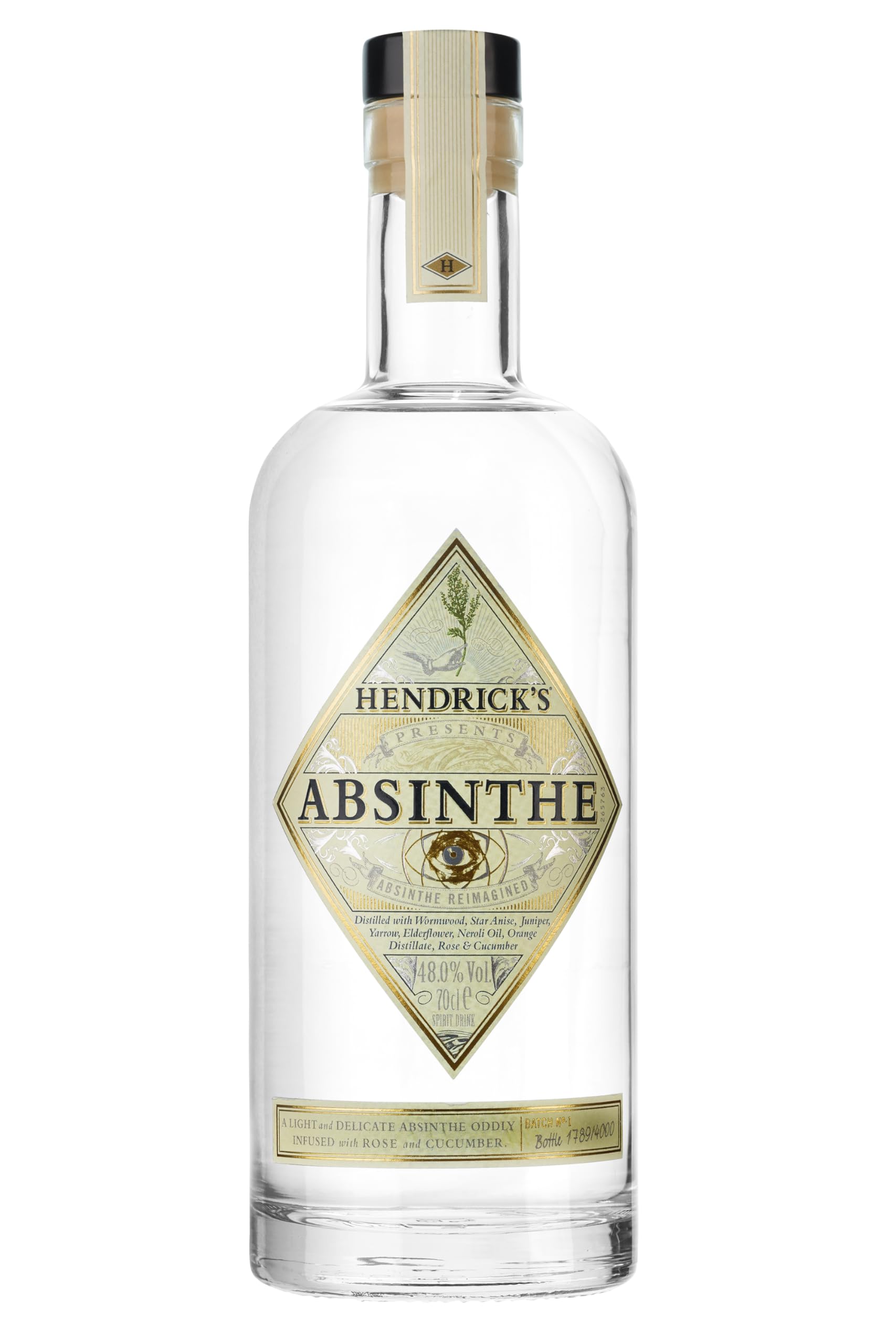 HENDRICK’S Absinthe – Neu gedacht & unverkennbar Hendrick’s – Mit Rosen- & Gurkenessenzen – Kräuterig, floral & außergewöhnlich – 48% vol. – 0,7 l