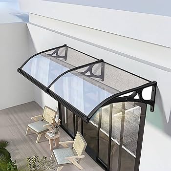 新品(未使用)_屋根庇 ひさし 雨よけ サンシェード オーニング屋根ひ(2個) Amazon.co.jp: 屋根後付け 庇 住宅用ひさし雨よけ 壁側 80/120