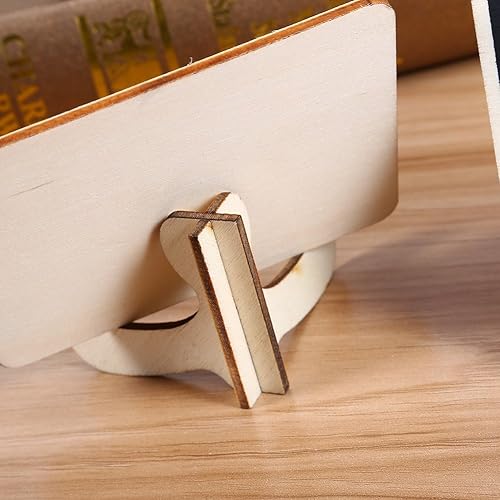Miniatura 5 de Yosoo Pizarra rectangular con soporte de soporte, para boda, fiesta, números, tarjeta de lugar, 10 unidades