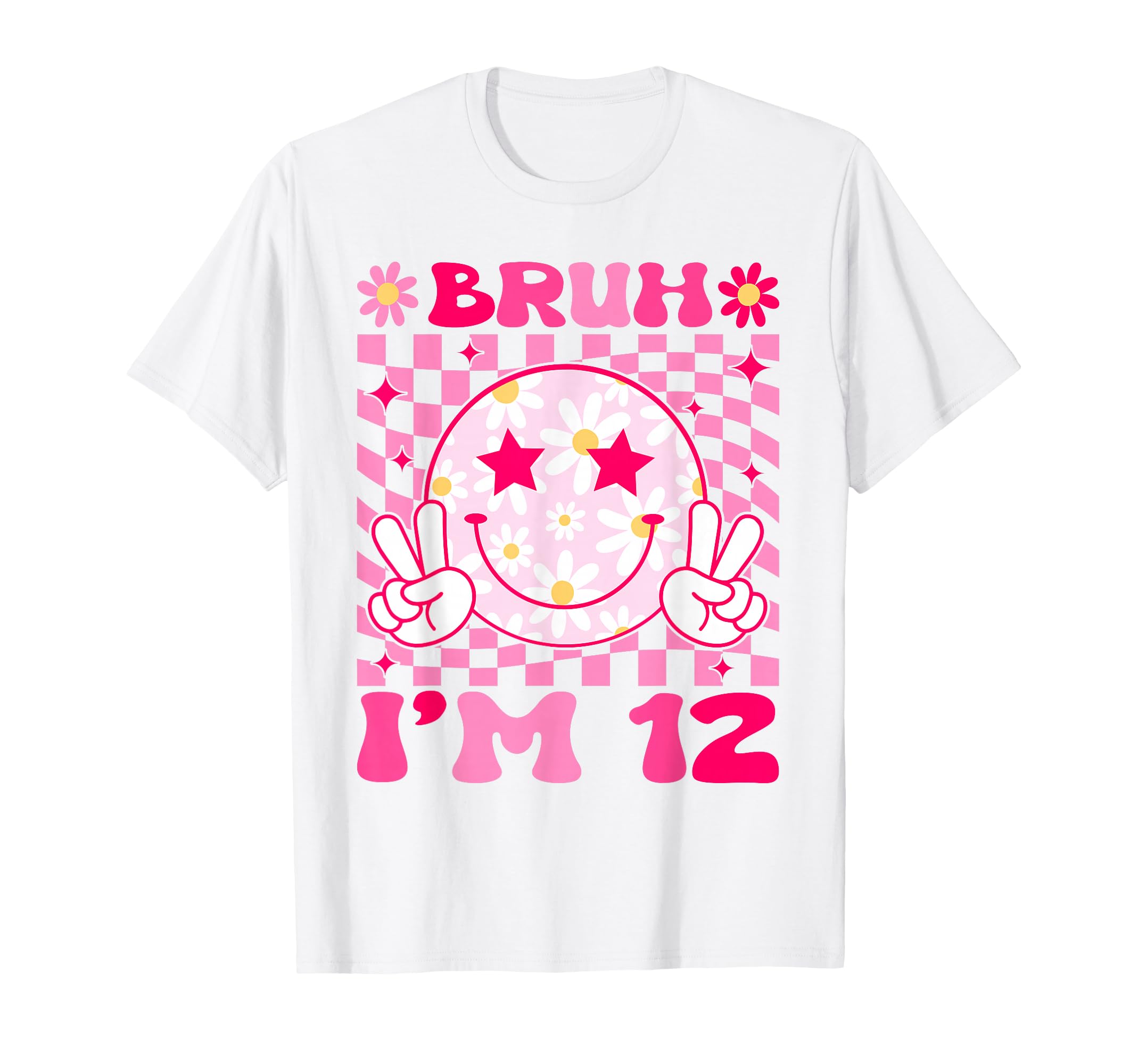 Groovy 12th Birthday Girls Boys 12 Years Old Bruh I'm 12 T-Shirt