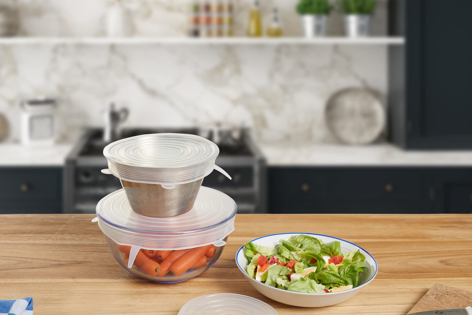 Coperchi In Silicone Estensibili - 6 Pezzi, Per Barattoli, Ciotole E Pentole, Lavabili In Lavastoviglie - Foto 5