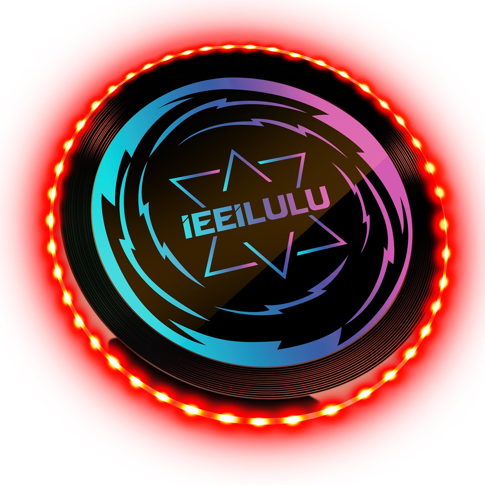IEEILULU Disque Volant Lumineux, Ultimate Frisbee, Frisbee Lumineux avec 49 Lumières LED, Réutilisable, LED Disque Volant Compétition Funsport pour Adultes Enfants Plage Pelouse Extérieur