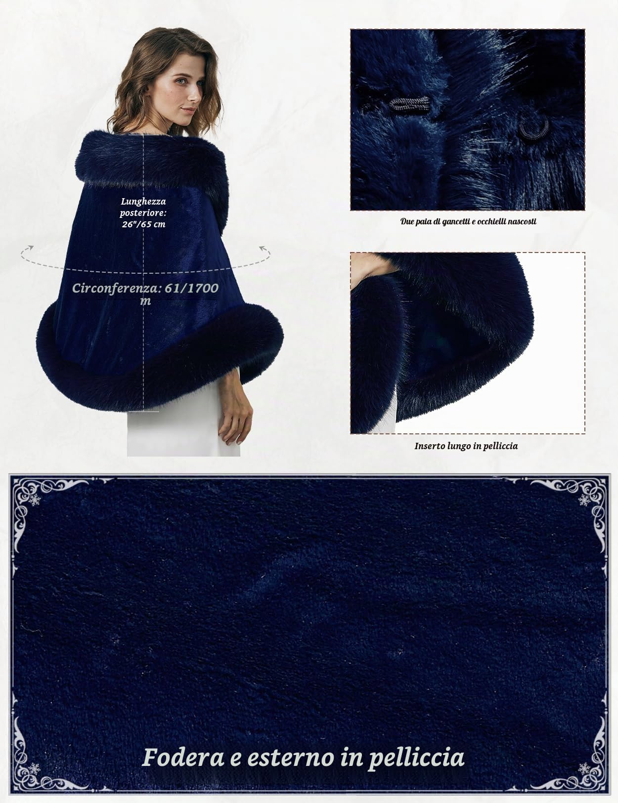 BEAUTELICATE Stola Pelliccia Sintetica Donna Scialle Coprispalle Elegante per Cerimonia Matrimonio Sposa Invernale