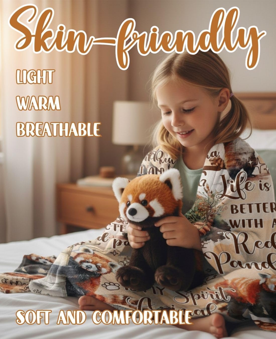 Red Panda Gifts Blanket for Women, Girls, Red Panda Lovers, 50" x 65" Throw for Birthday, Christmas - Image 6