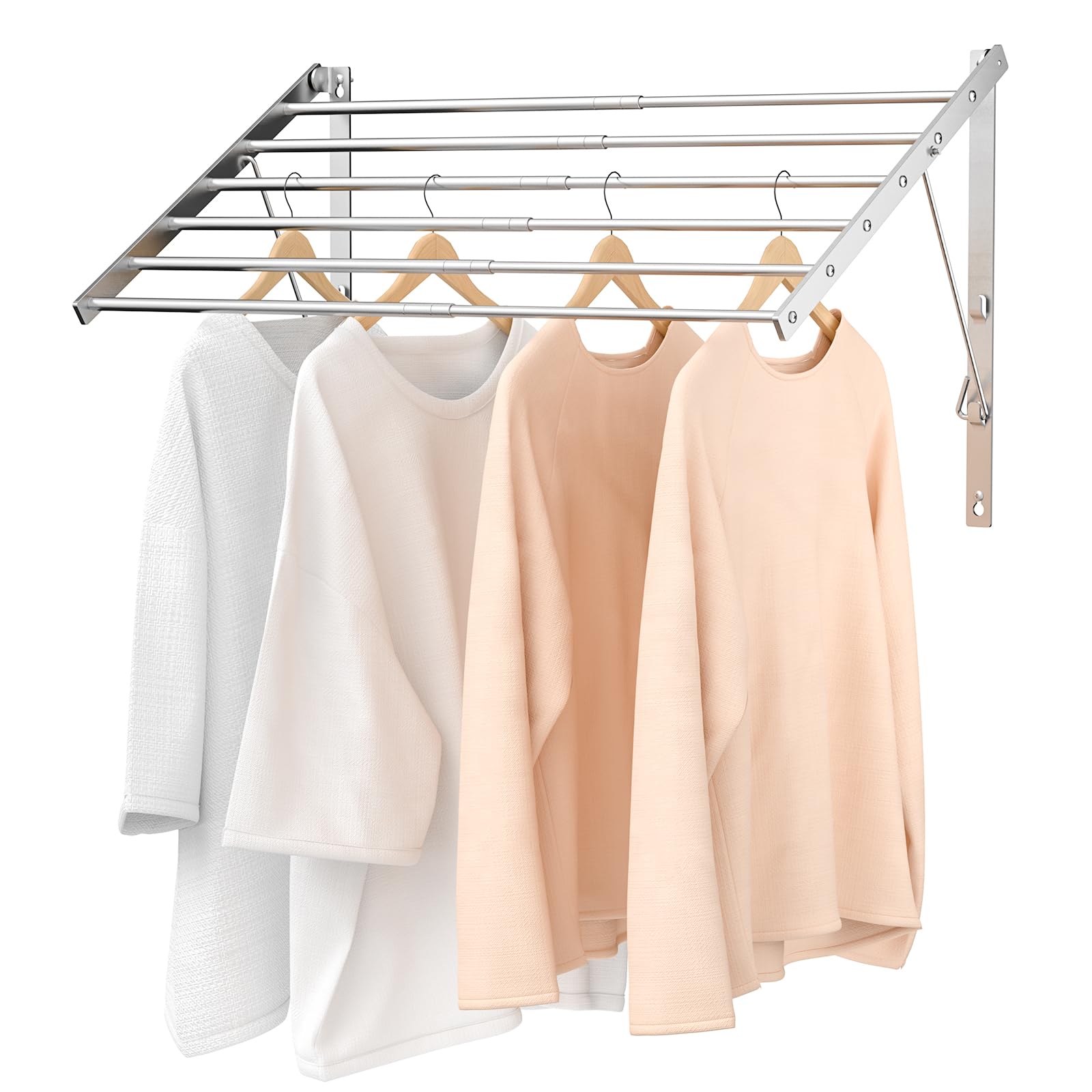 Wall Mounted Laundry Drying Rack 29 92 inch Retractable Clothes Drying Rack Foldable Laundry Rack Indoor with 6