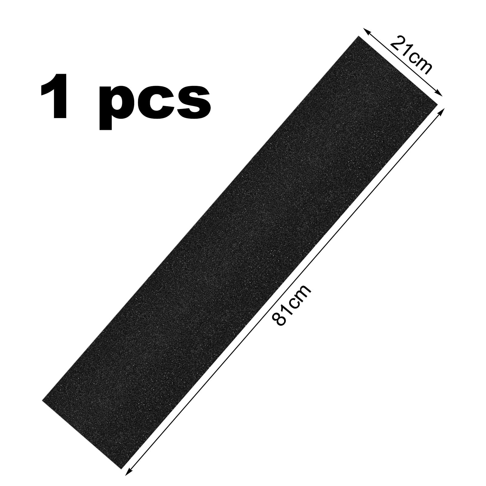 81x21cm Skateboard Grip Tape,Bande antidérapante pour skateboard, Imperméable,pour planche à roulettes,scooter,longboard, Pédale(Noir)