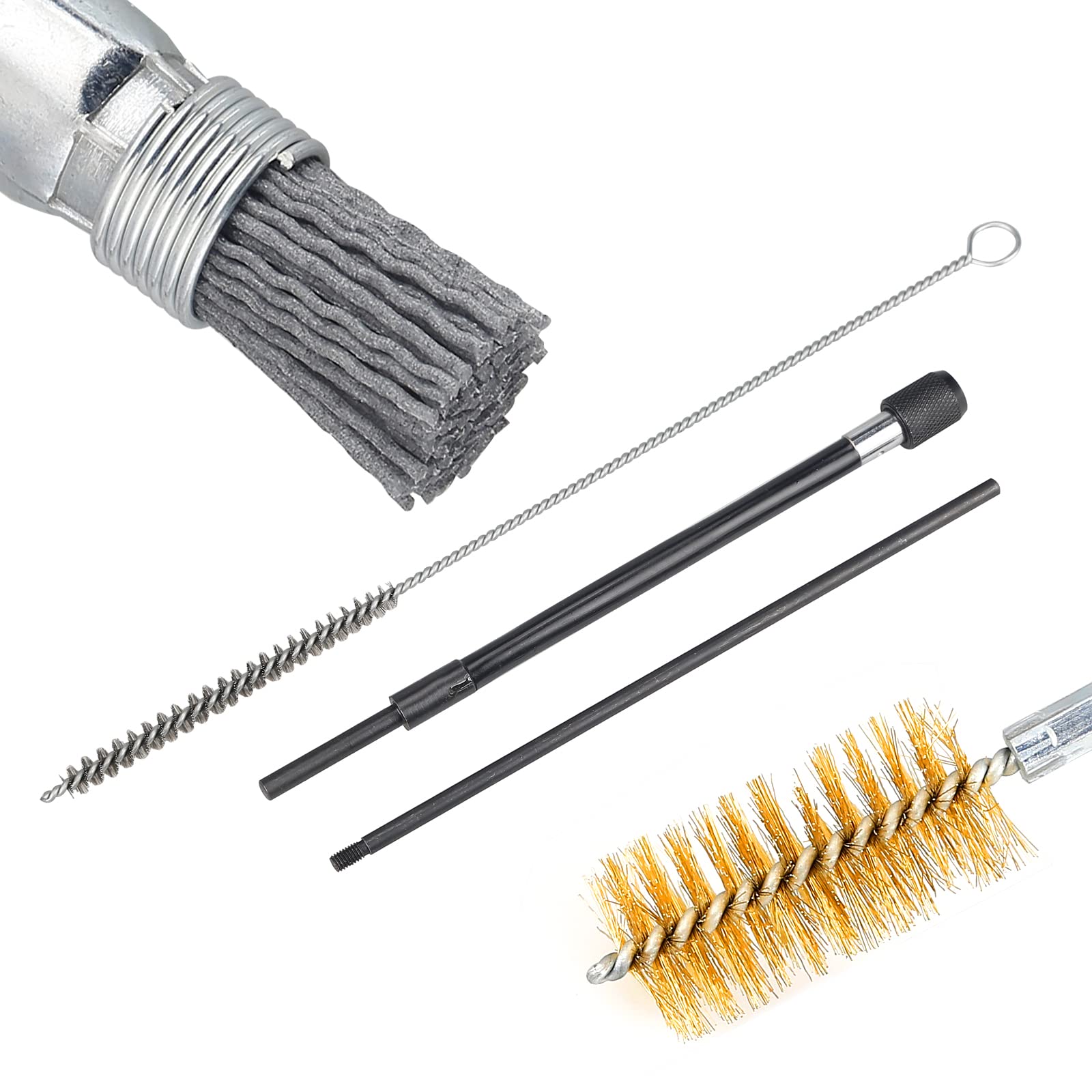 14 PCS Kit de Nettoyage de Compartiment D’injecteur, Kit de Nettoyage pour Injecteur,Nettoyeur de Siège et D'arbre D'injecteur,Outil de Nettoyage des Injecteurs avec Fil D'acier et Brosses en Nylon