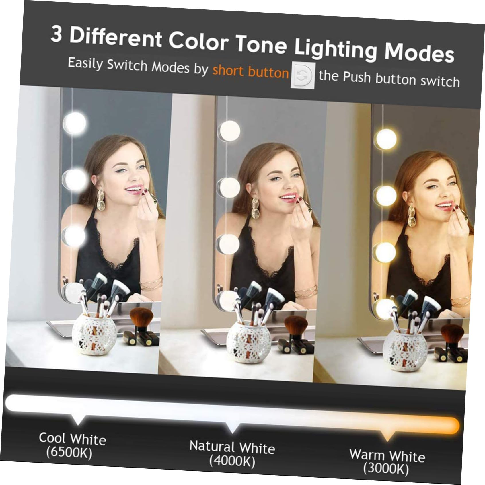 SOIMISS Kit de Lumières LED avec 10 Ampoules pour Miroir de Coiffeuse