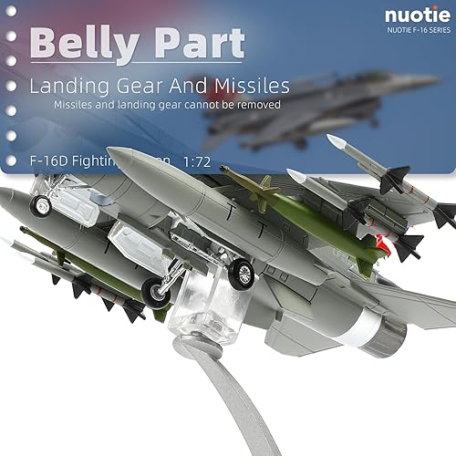 Miniatura 5 de NUOTIE Kits de modelos de preconstrucción de aviones F-16D de combate F-16D a escala 172, colección o regalo de exhibición de modelo de avión