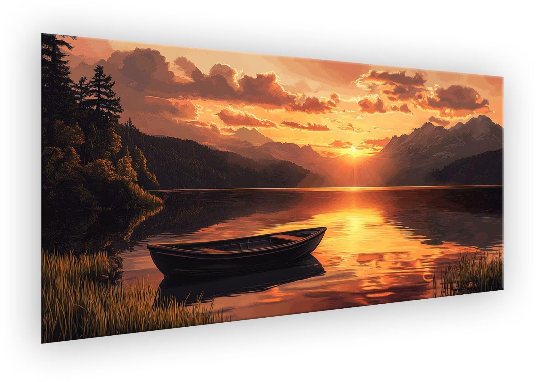 Lago Pintar por Numeros Adultos, Bote Pintar por Numeros, DIY Painting by Numbers Kits para Niños Oadultos Principiantes con Pinceles y Pinturas Acrílicas para Decoración Hogar Regalos 90x180cm XD-641