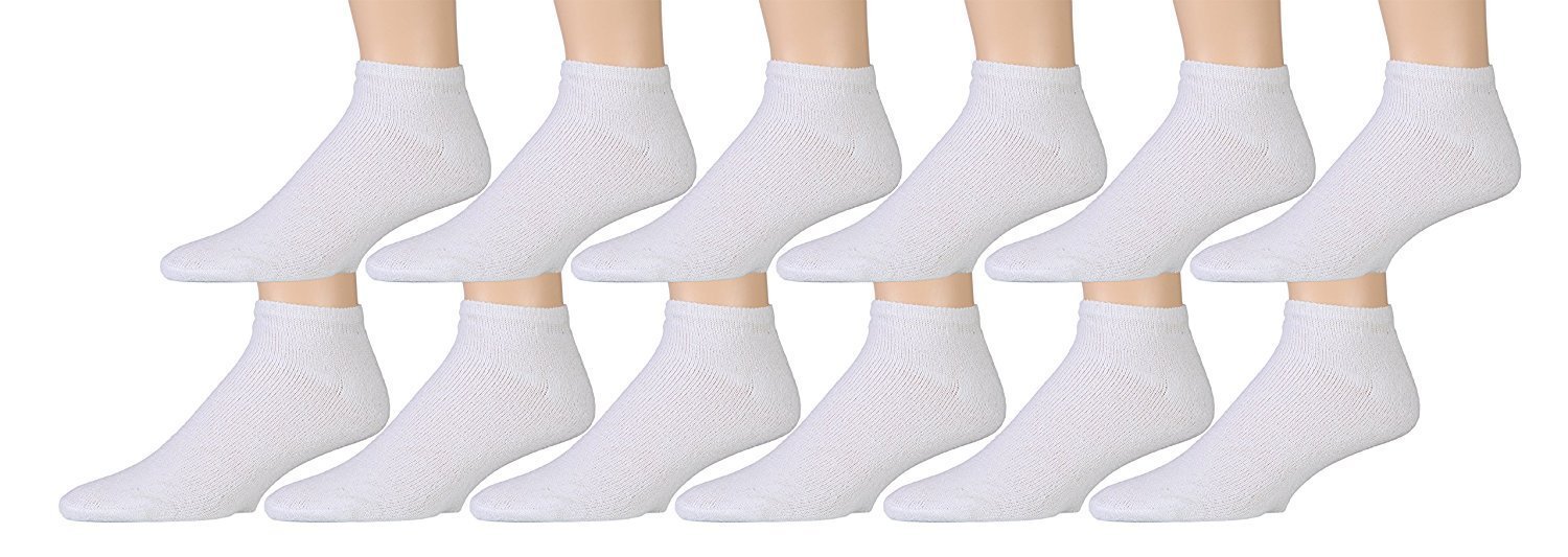 SOCKS'NBULK 12 Pairs Of Low Cut Socks for Men Cotton No Show Ankle Socks (12 Pairs - Many Styles)