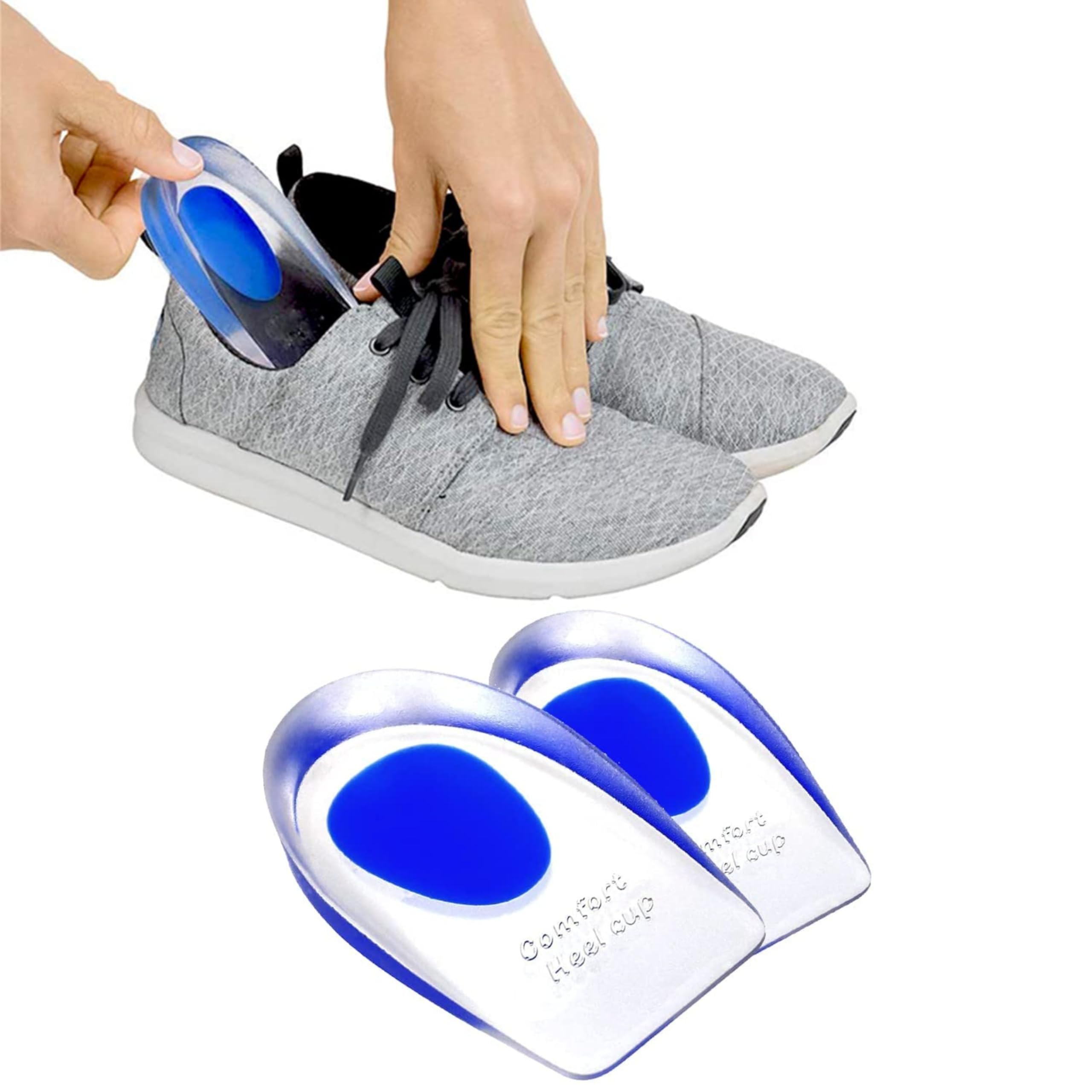 Purastep Silicone Gel Heel Pad Pro Insole Cups for Swelling, Pain Relief, Foot Care Support Cushion for Men and Women - 1 Pair (Large)-image-21