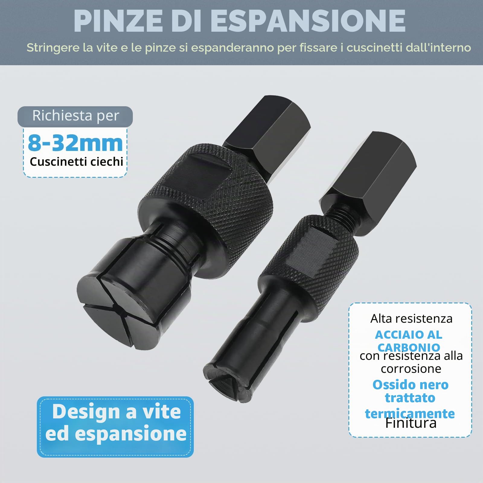BOOMSTART Set di 9 estrattori per cuscinetti interni, 8 mm - 32 mm, estrattore per cuscinetti a sfera con martello scorrevole