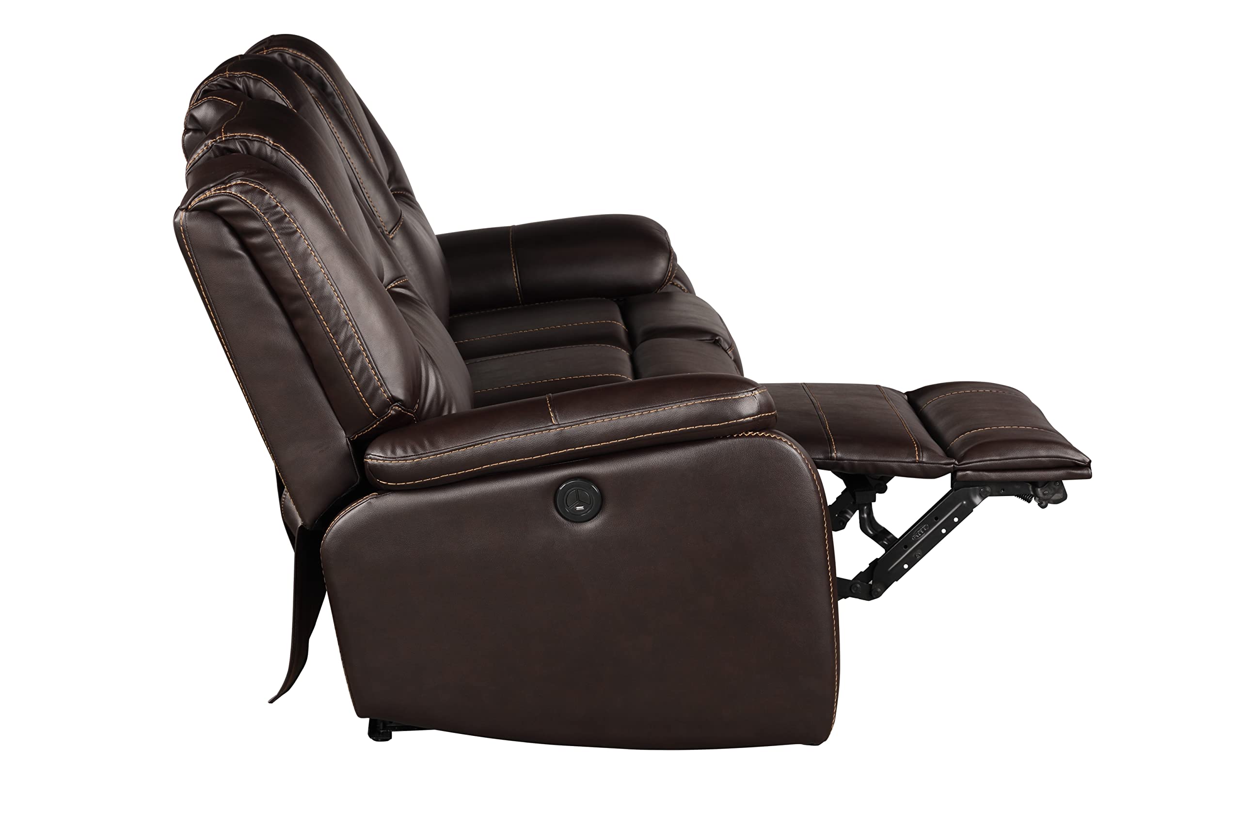 Tiokean 3 Pieces Living Room Furniture,Sofa+Loveseat+Chair,Reclining Couch for Home/Office,Brown view 6